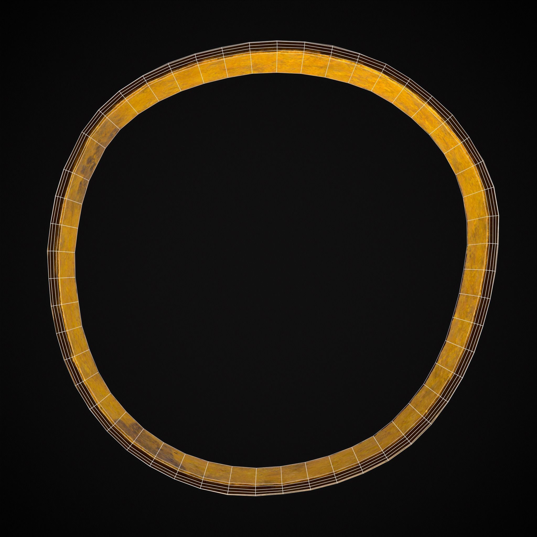 Greek Pattern Gold Ring Low-poly 3D model_28