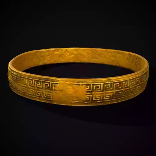 Greek Pattern Gold Ring Low-poly 3D model
