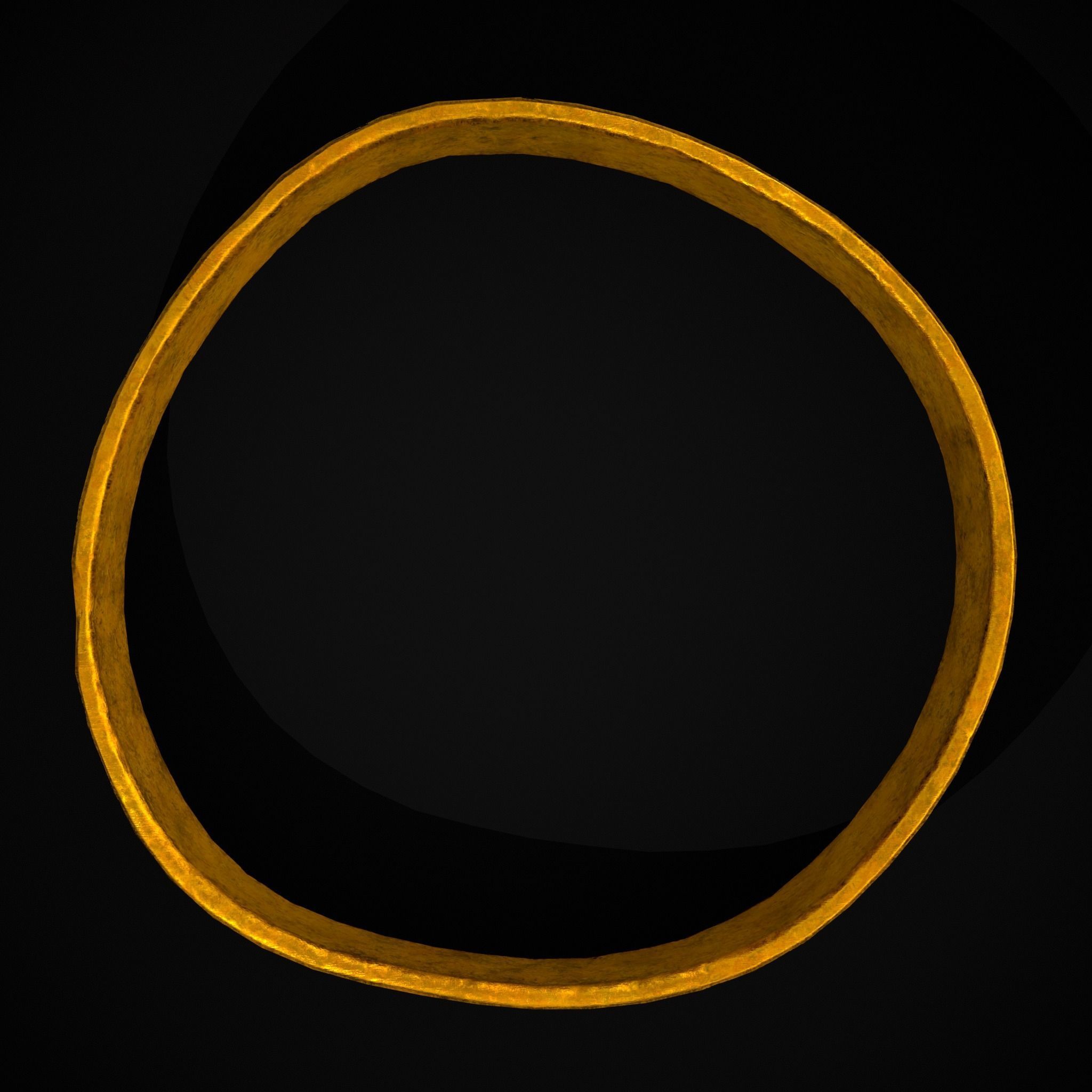 Greek Pattern Gold Ring Low-poly 3D model_15