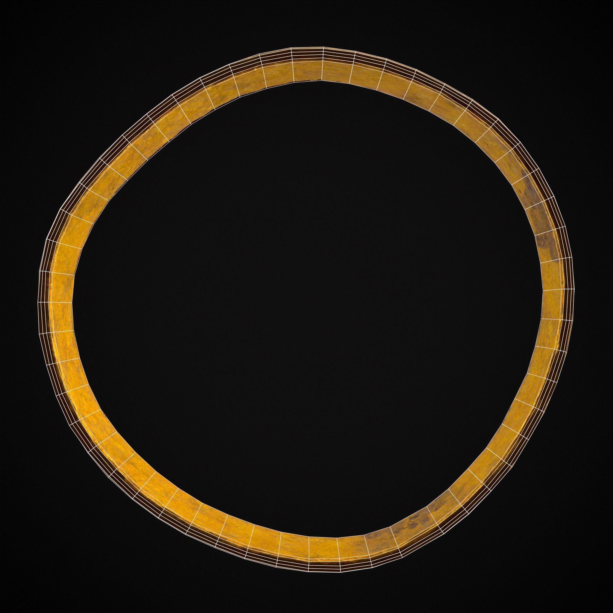 Greek Pattern Gold Ring Low-poly 3D model_36