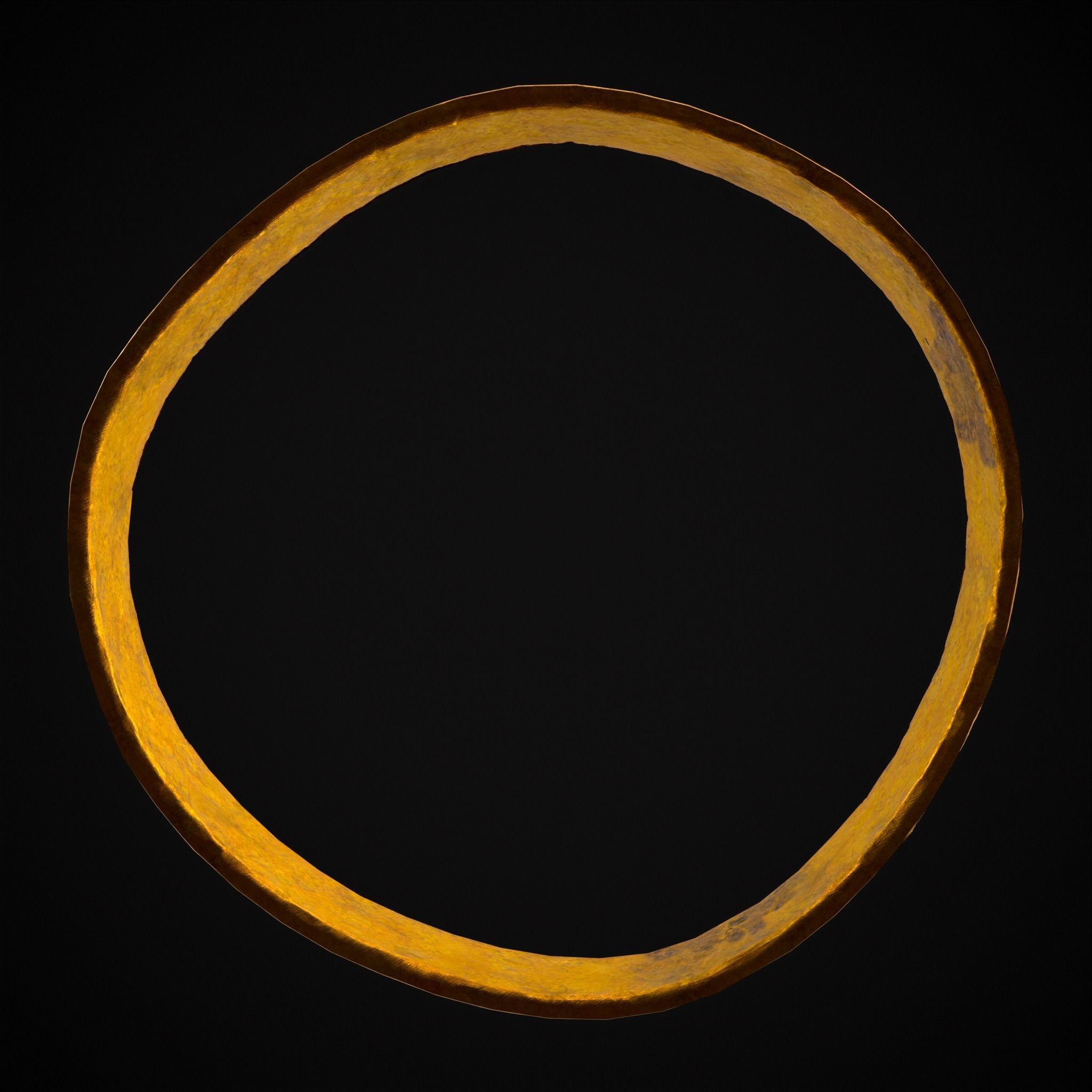 Greek Pattern Gold Ring Low-poly 3D model_35