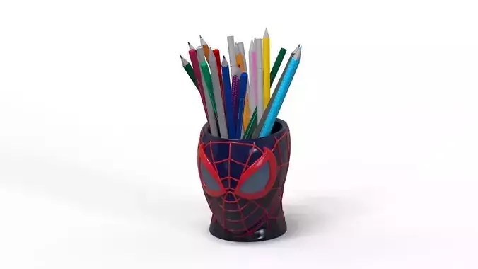 SPIDERMAN MORALES PEN HOLDER SCULPTED STL