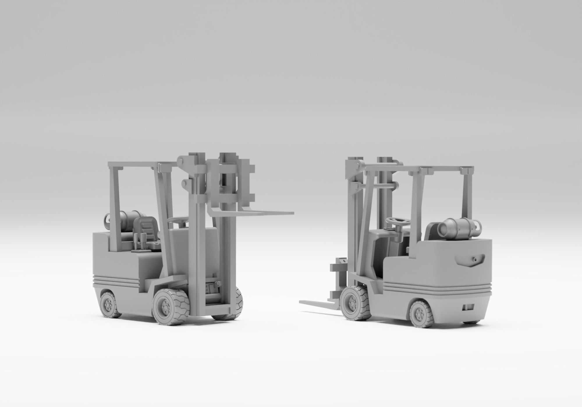 Transport pack - Forklift with cargo H0 scale 3D print model_2