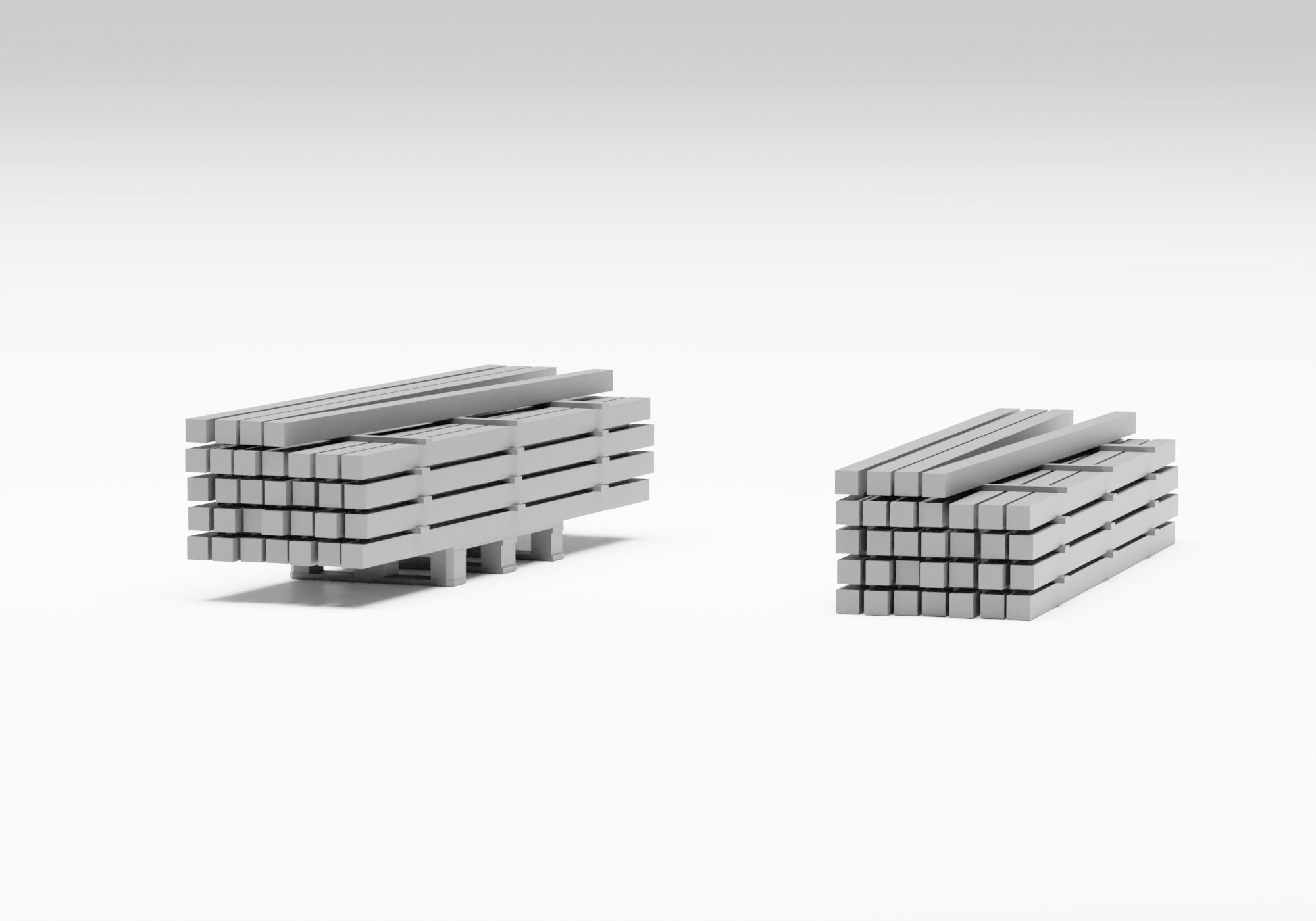 Transport pack - Forklift with cargo H0 scale 3D print model_6