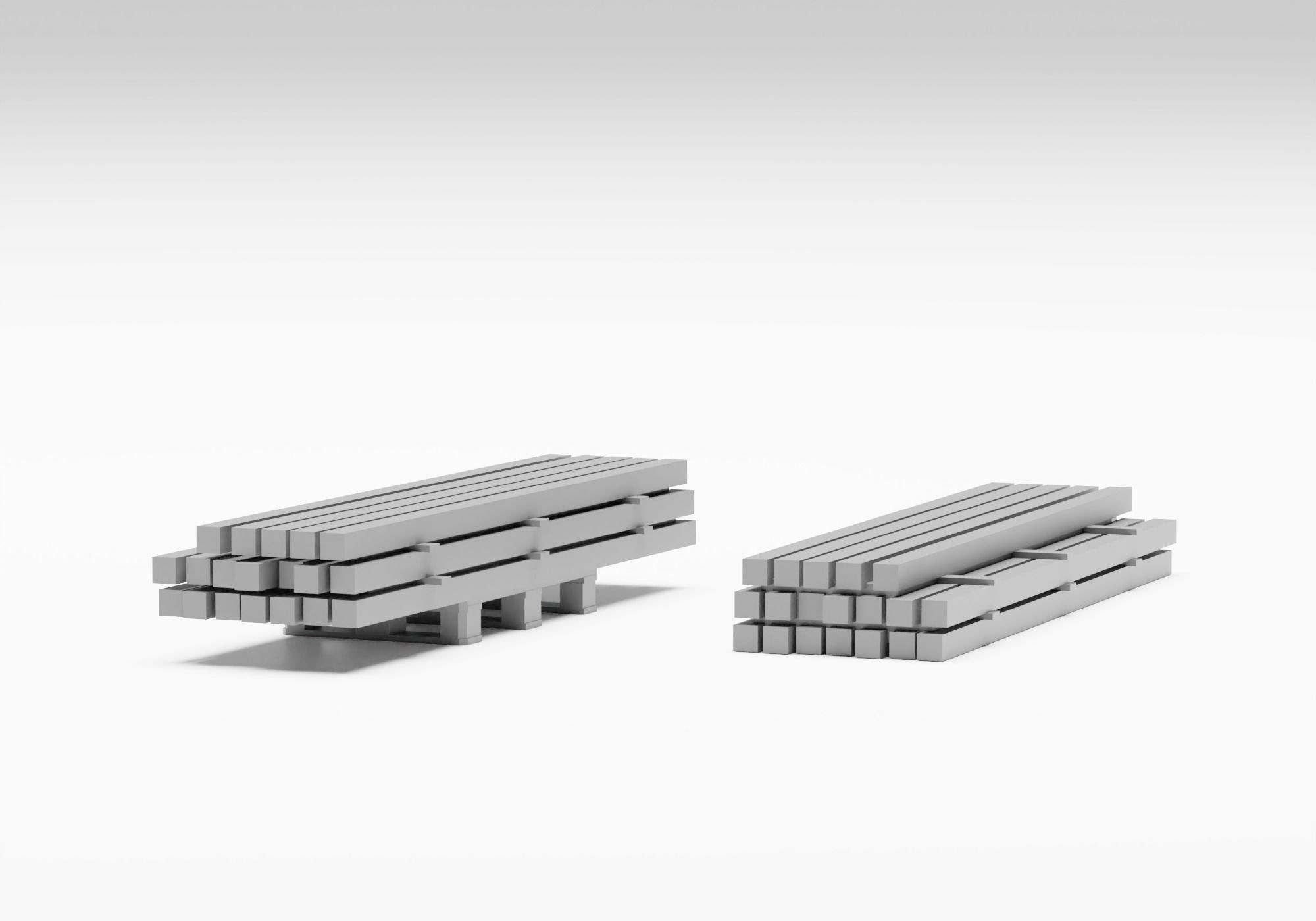 Transport pack - Forklift with cargo H0 scale 3D print model_7