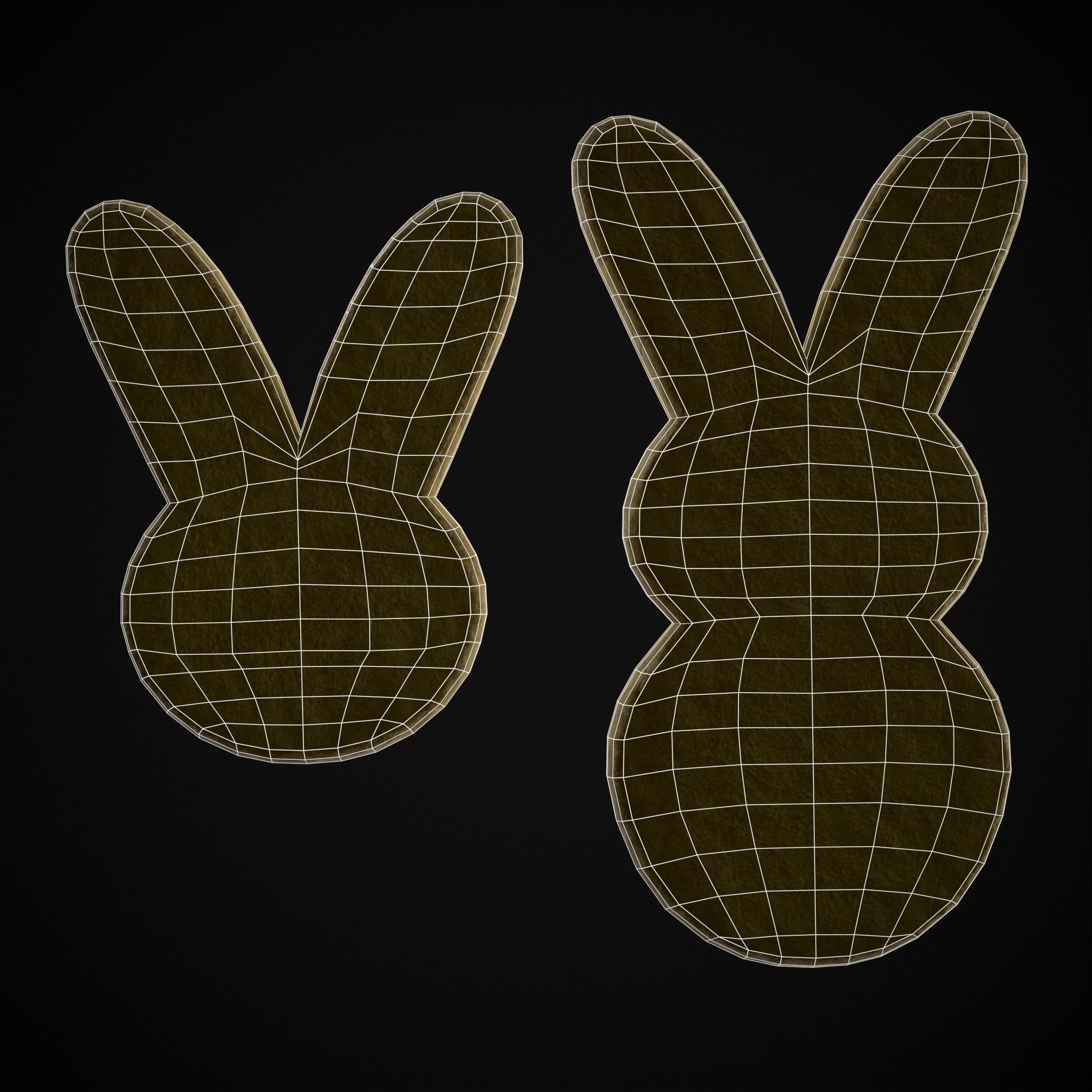Bunny Easter Cookie Low-poly 3D model_8