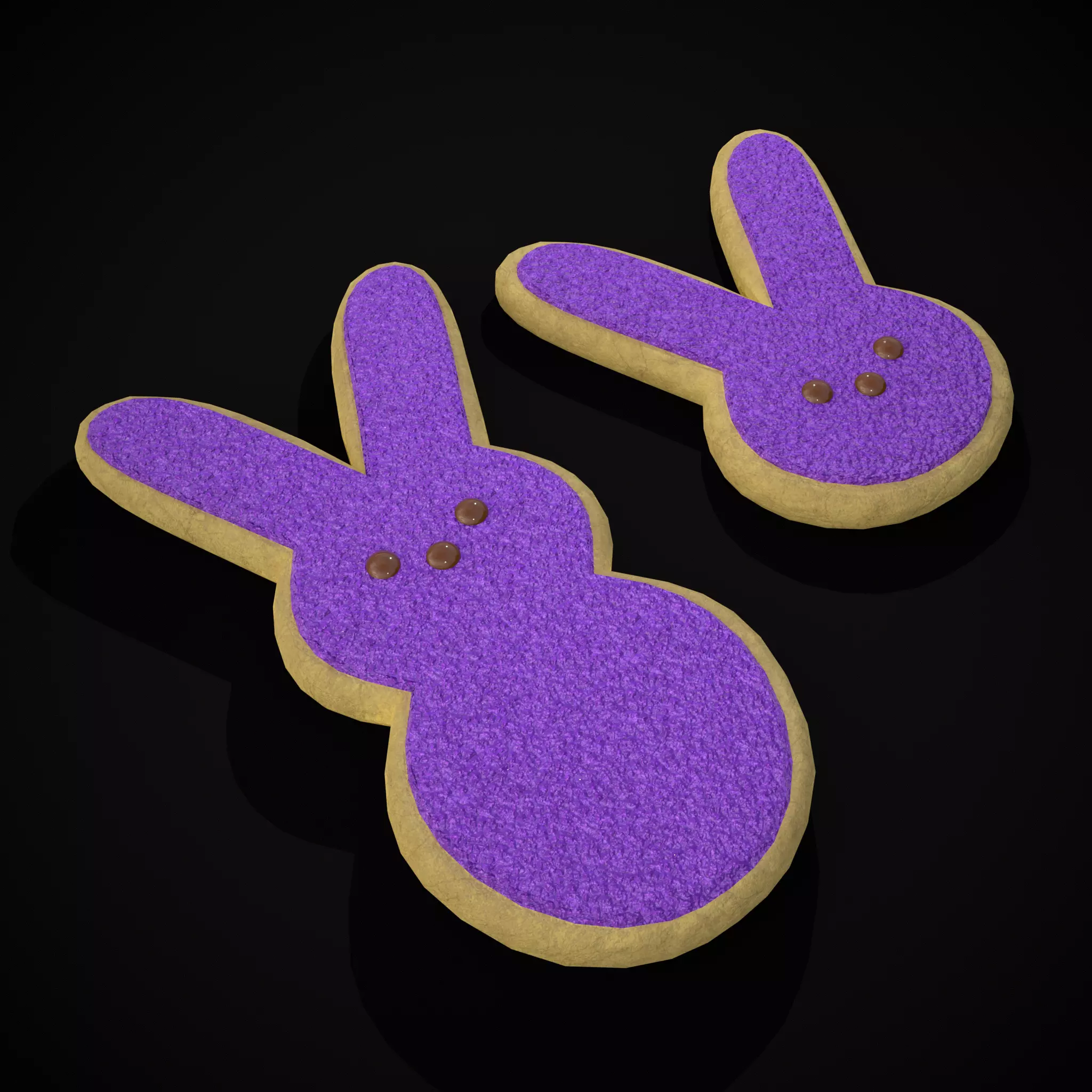Bunny Easter Cookie Low-poly 3D model_0