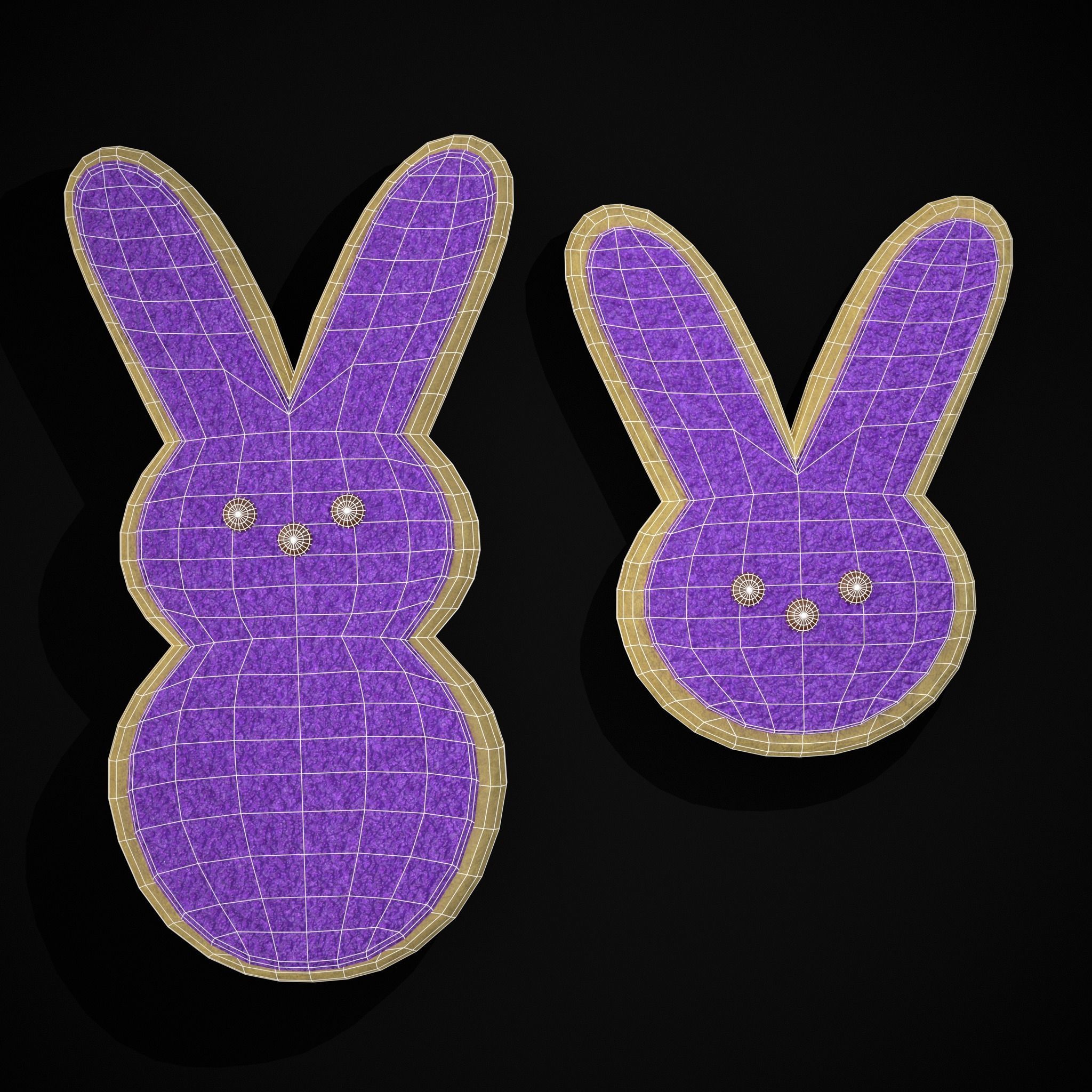 Bunny Easter Cookie Low-poly 3D model_4