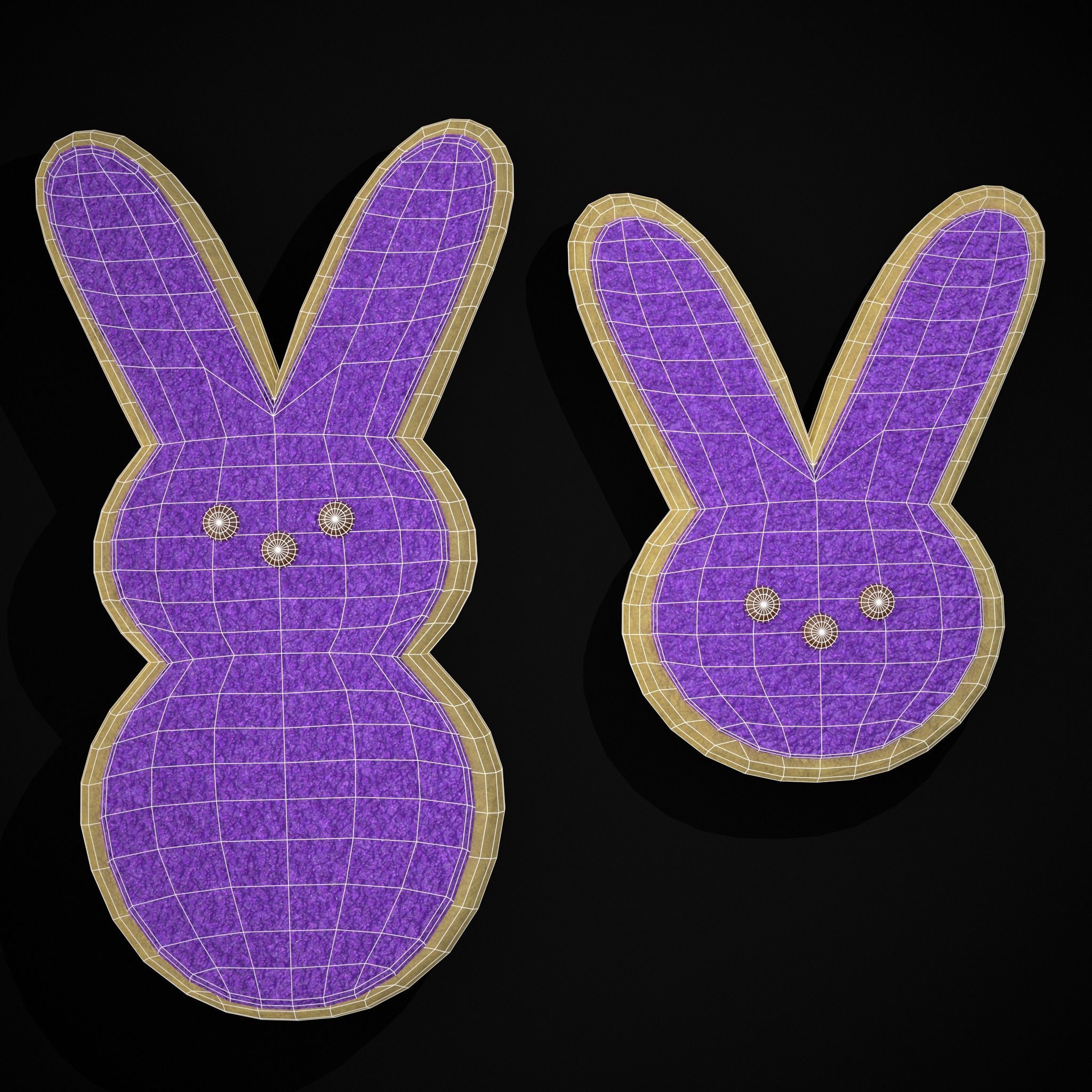 Bunny Easter Cookie Low-poly 3D model_38
