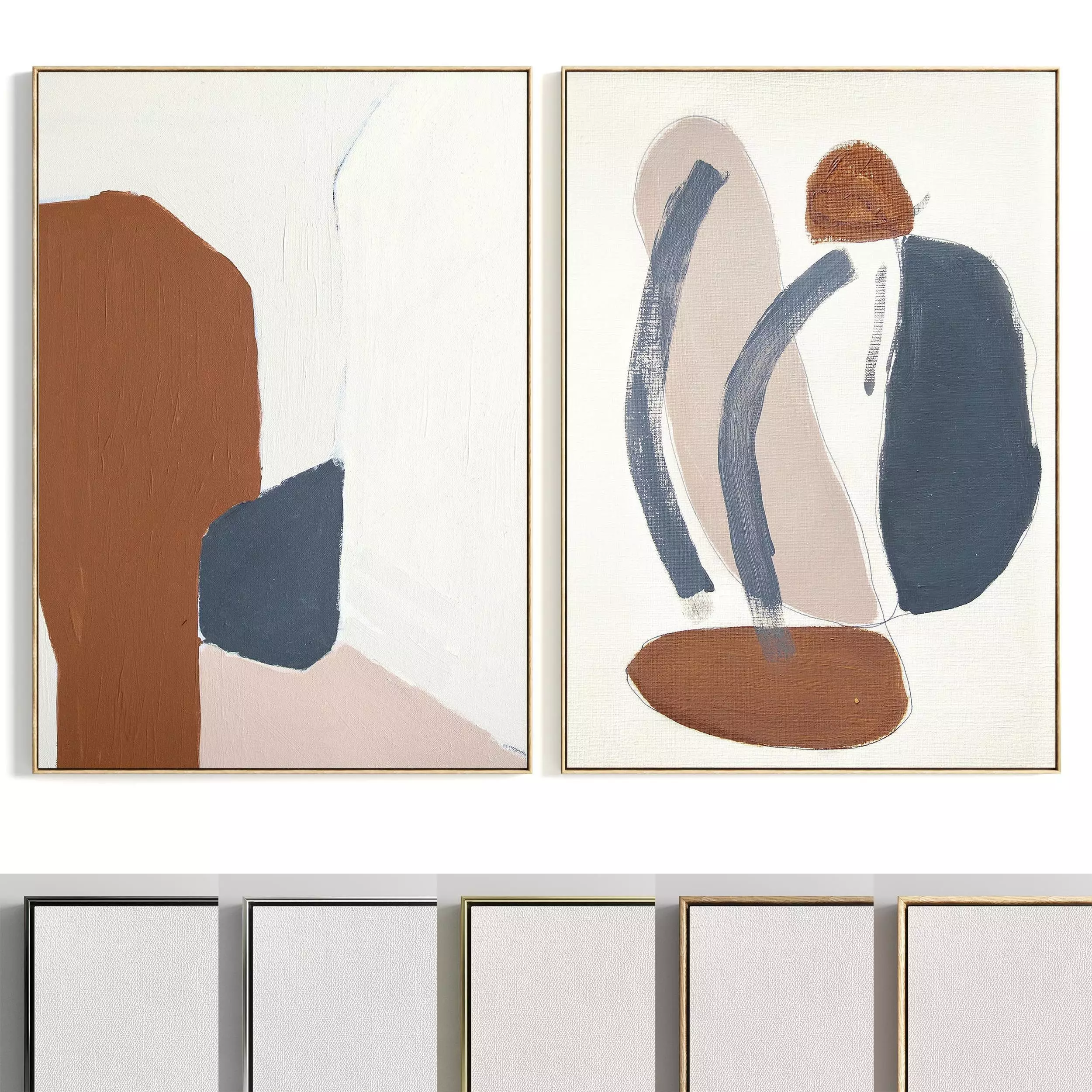 Plaster Two Photo Frame 281 Low-poly 3D model_0