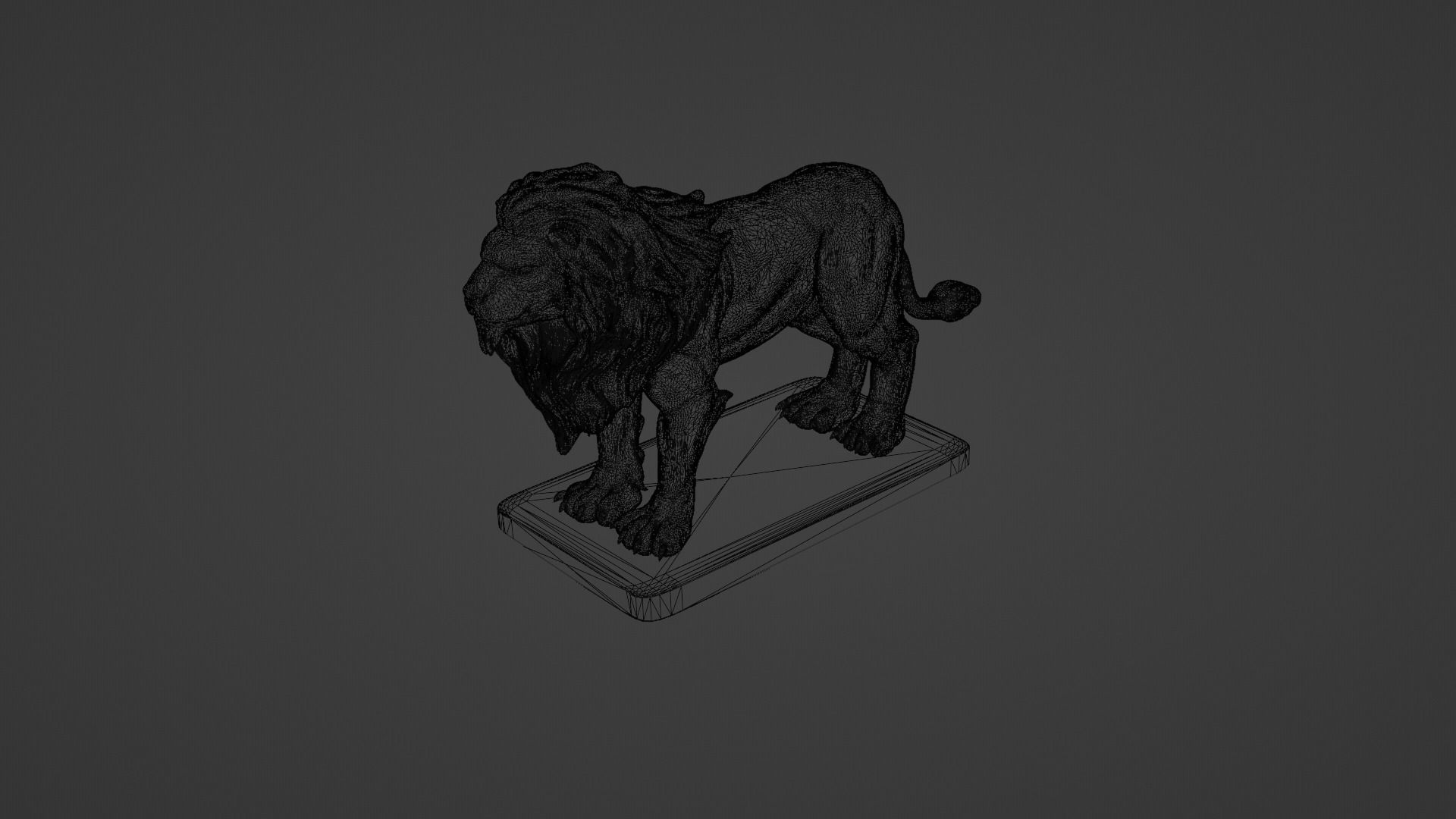 Lion Statue 3D model_4