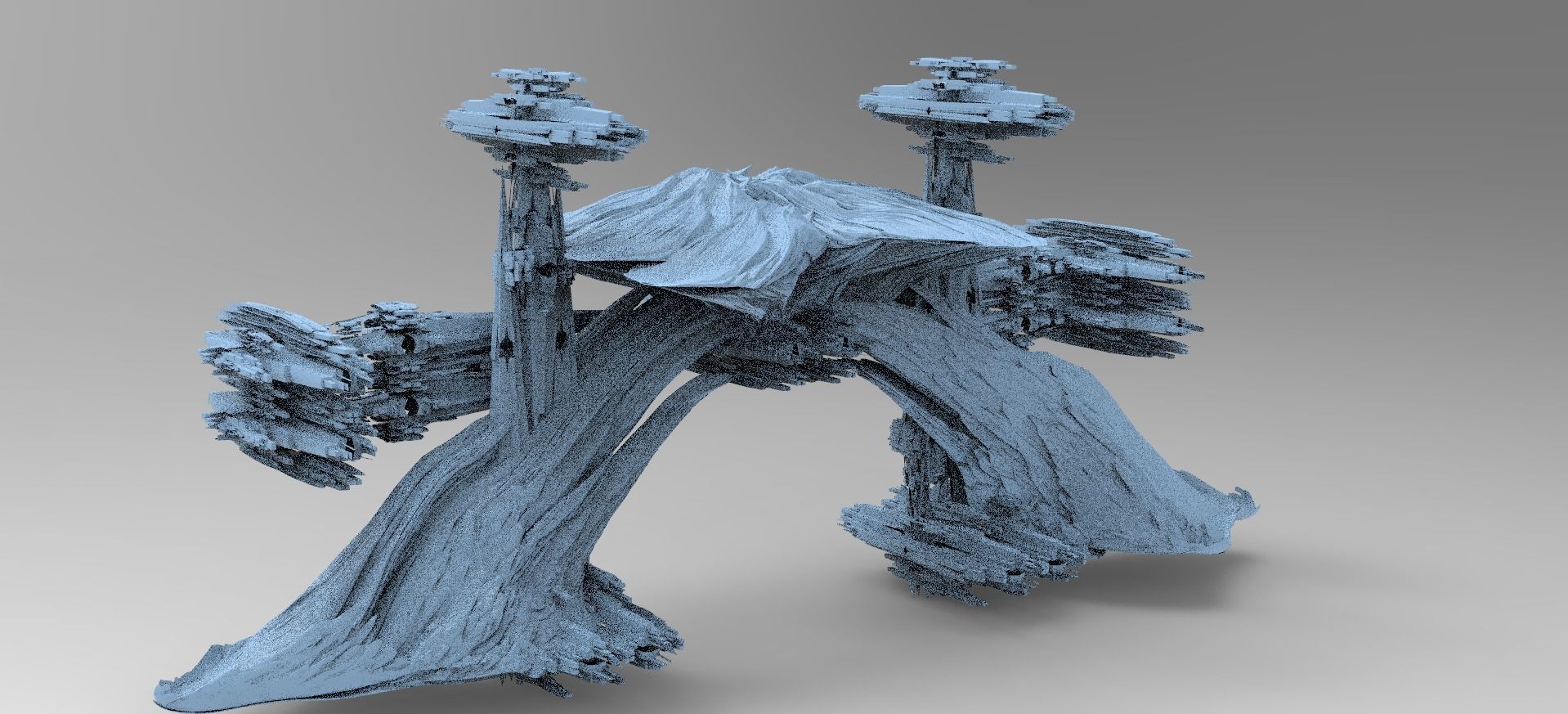 Sci fi Alien Mushroom rock 4  3D model_1