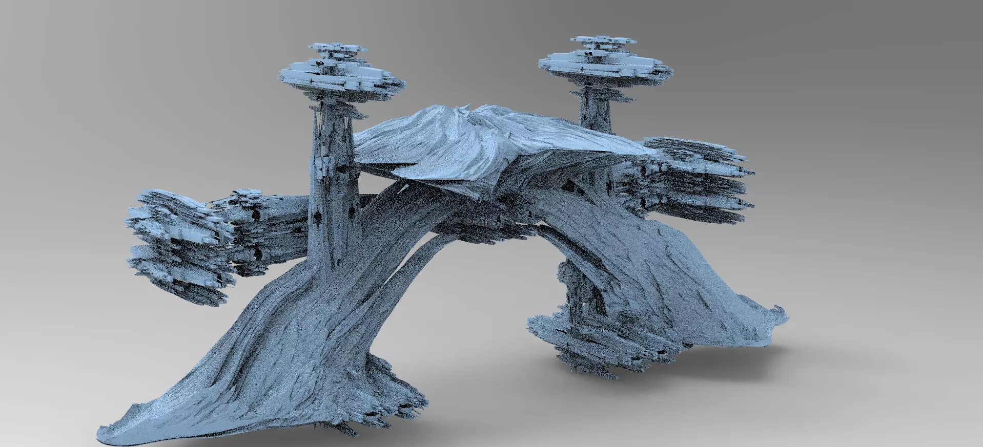 Sci fi Alien Mushroom rock 4  3D model_0