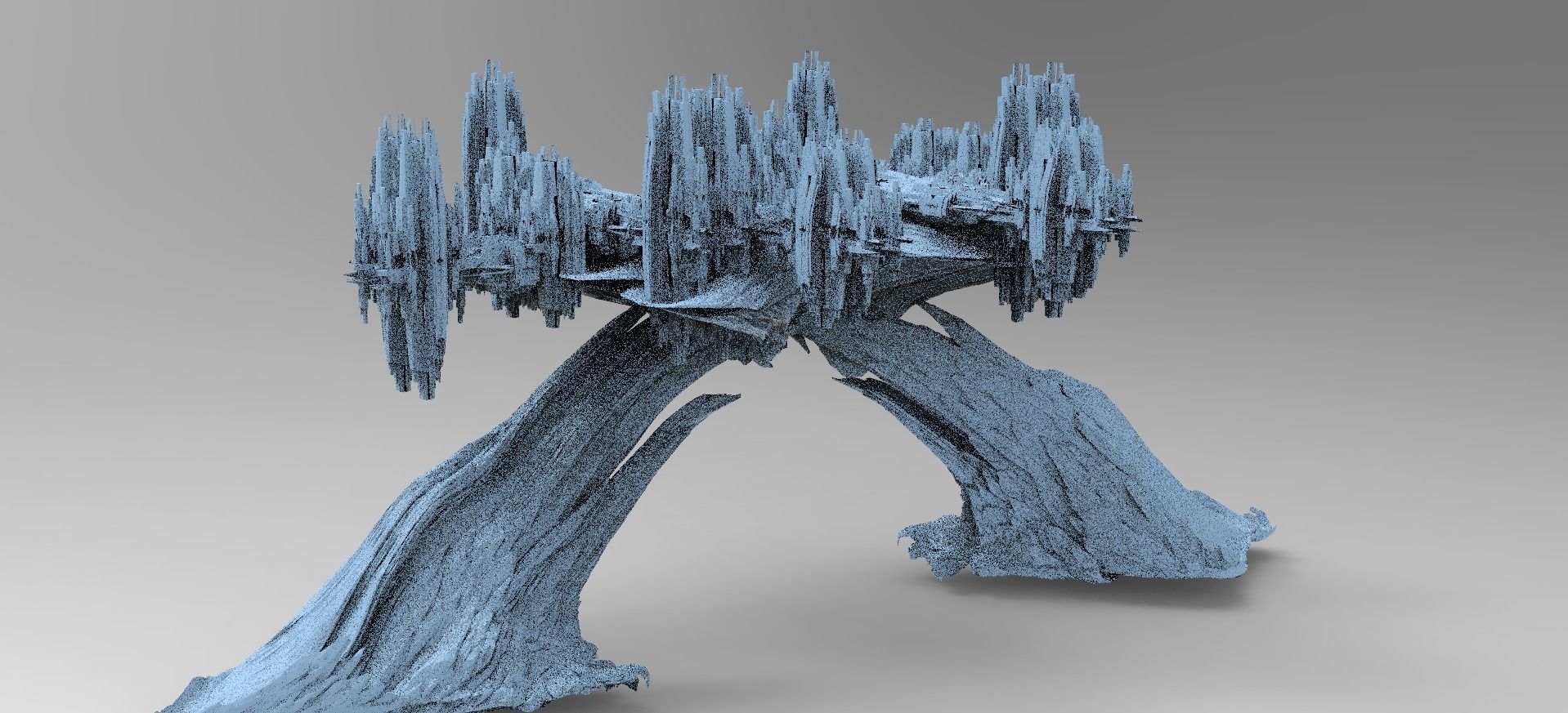 Sci fi Alien Mushroom rock City 1 3D model_1