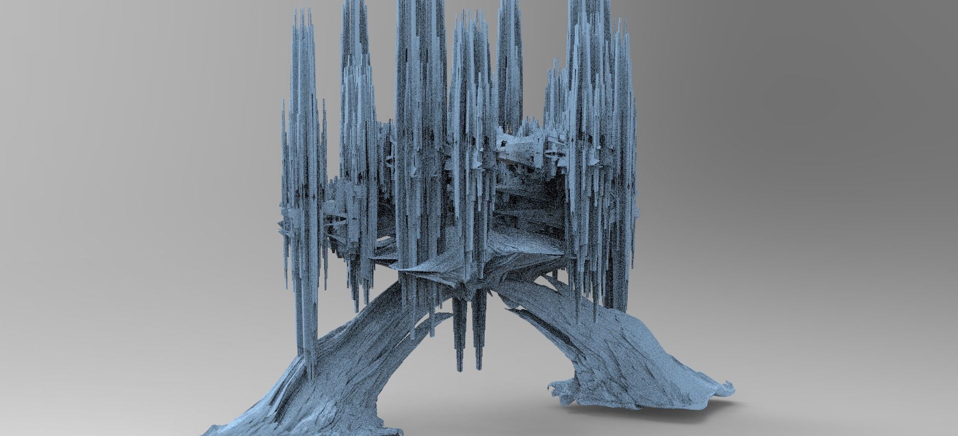 Sci fi Alien Mushroom rock city 2  3D model_1