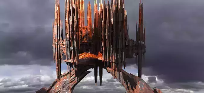 Sci fi Alien Mushroom rock Kitbash 1  3D model