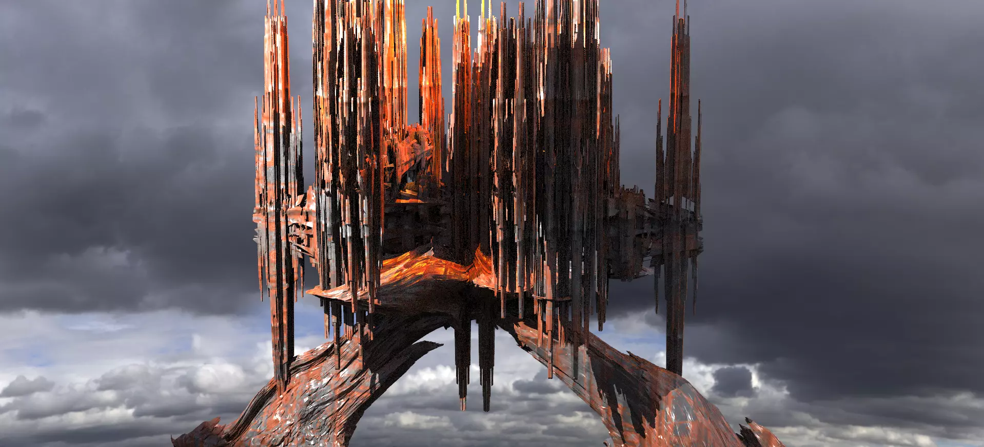 Sci fi Alien Mushroom rock Kitbash 1  3D model_0