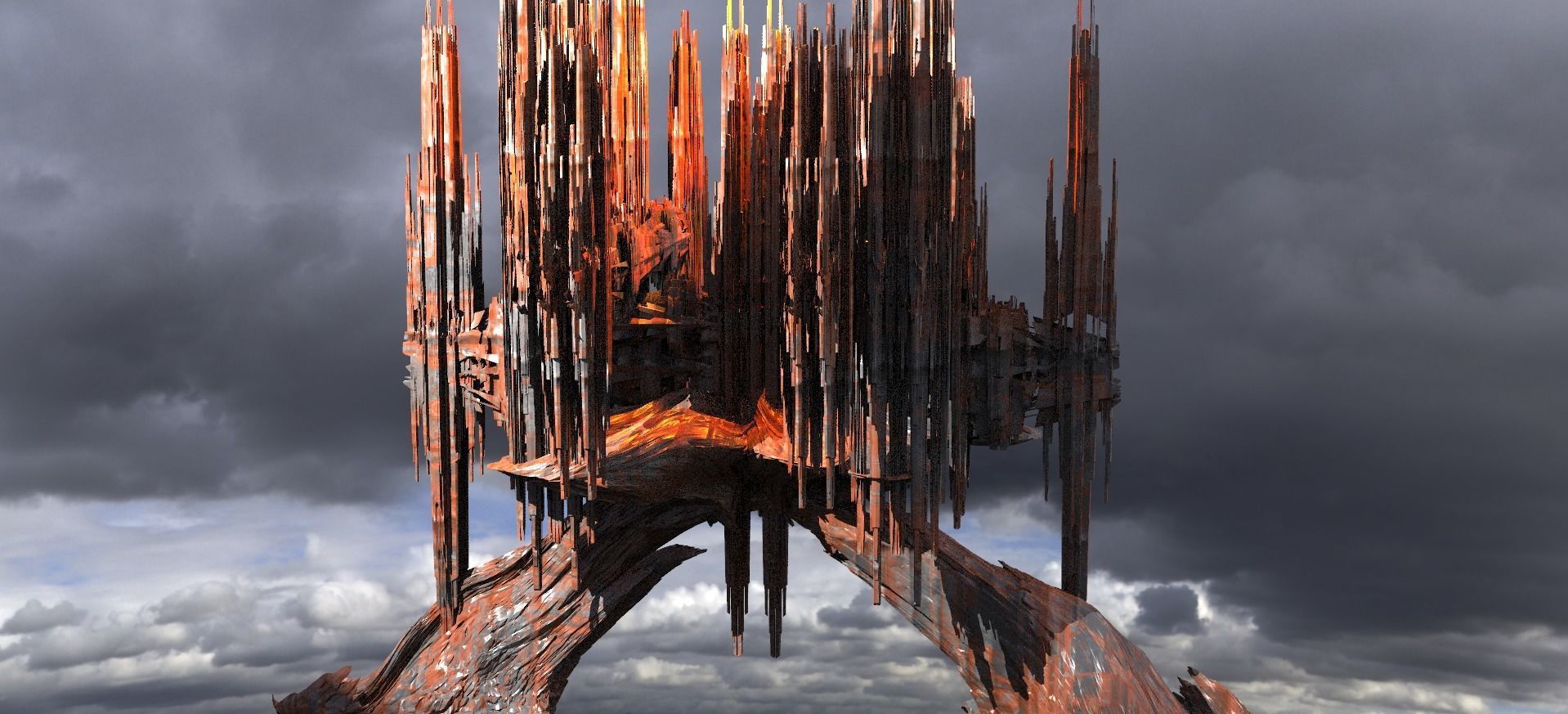 Sci fi Alien Mushroom rock Kitbash 1  3D model_1