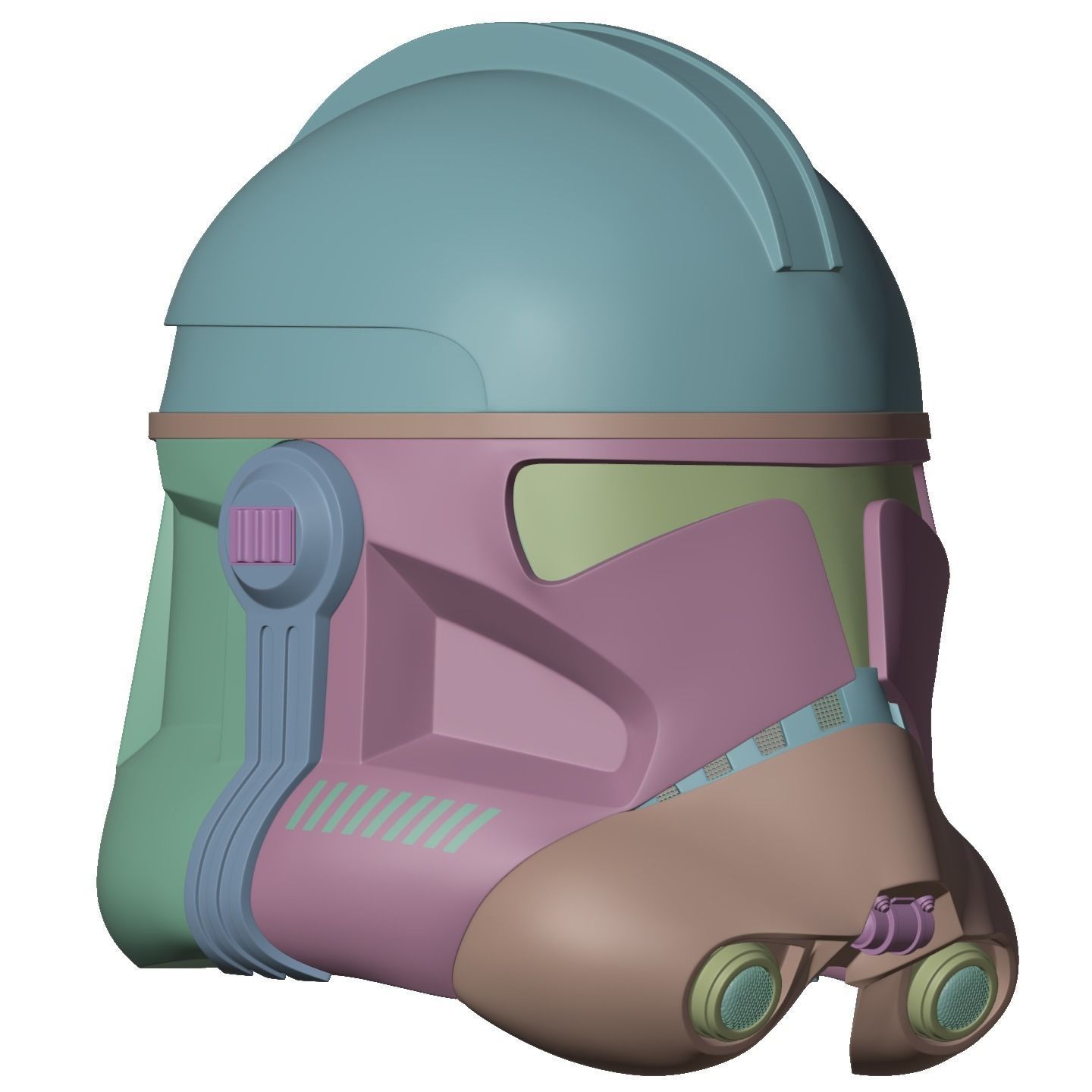 highly accurate Clone Trooper Phase 2 live action helmet 3D print model_14