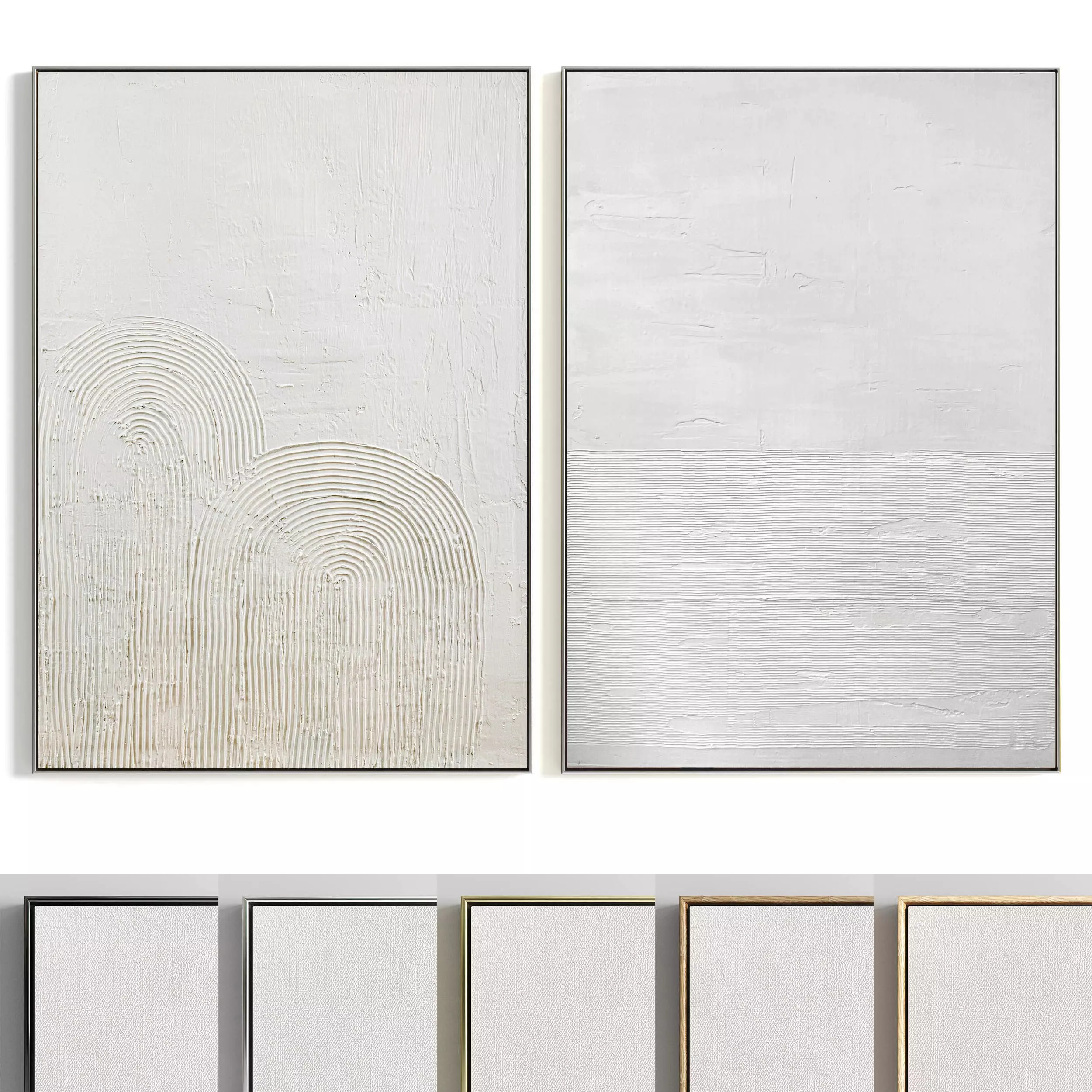 Plaster Two Photo Frame 288 Low-poly 3D model_0