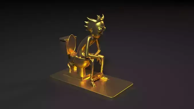 Rick on the toilet 3D print model