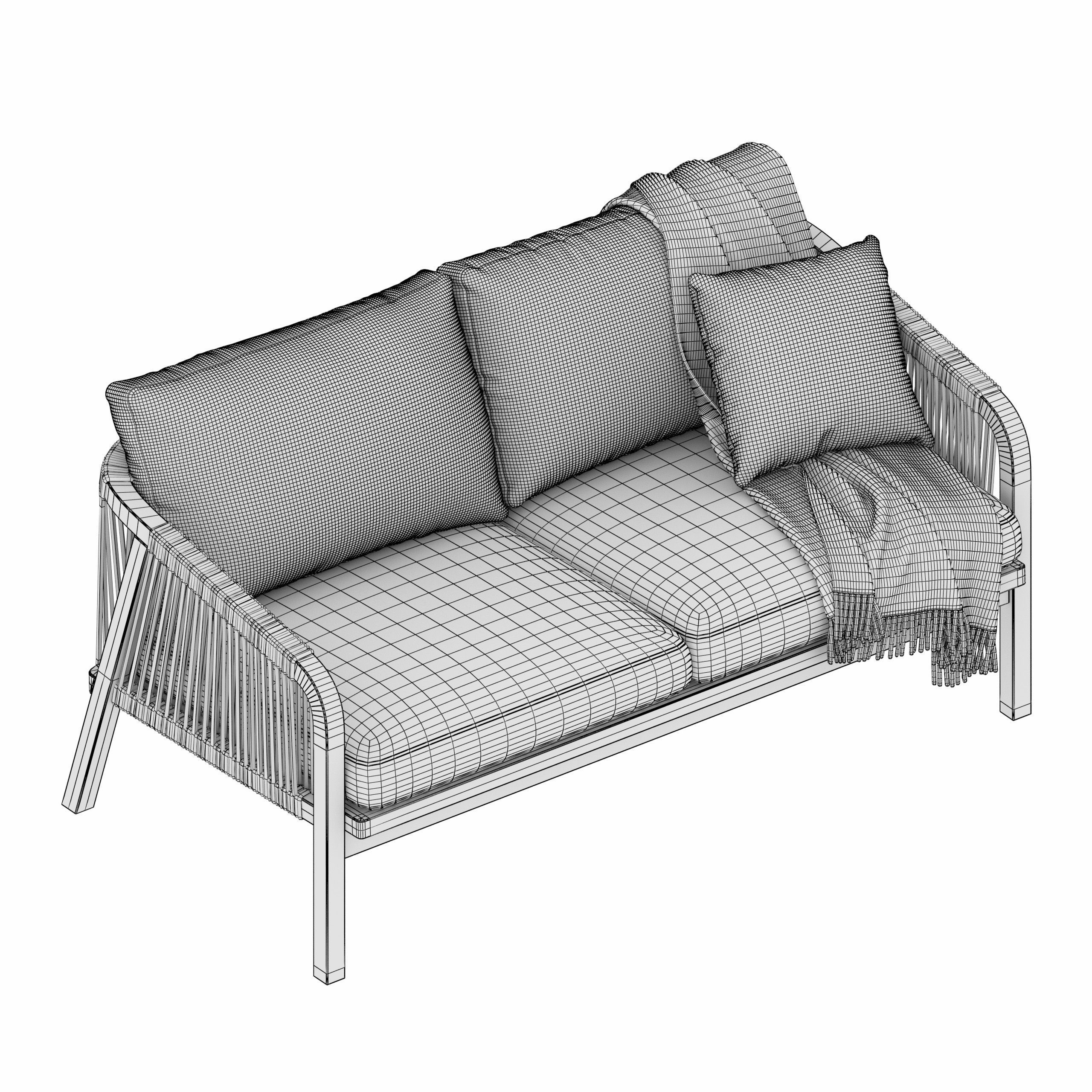 Outdoor Garden Woven Lounge Set by Kettler 3D model_10