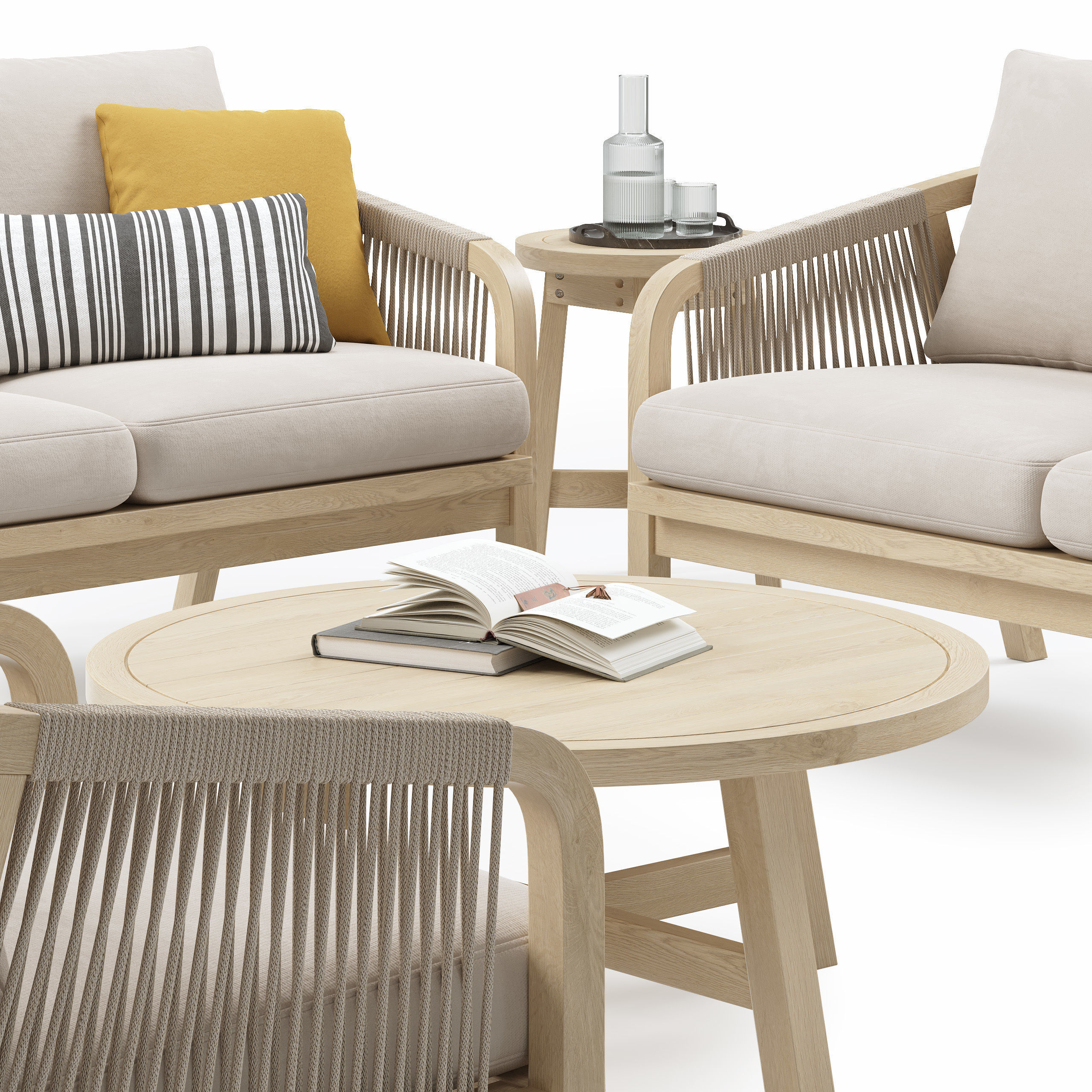 Outdoor Garden Woven Lounge Set by Kettler 3D model_1