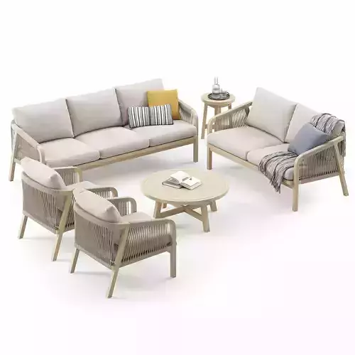 Outdoor Garden Woven Lounge Set by Kettler 3D model