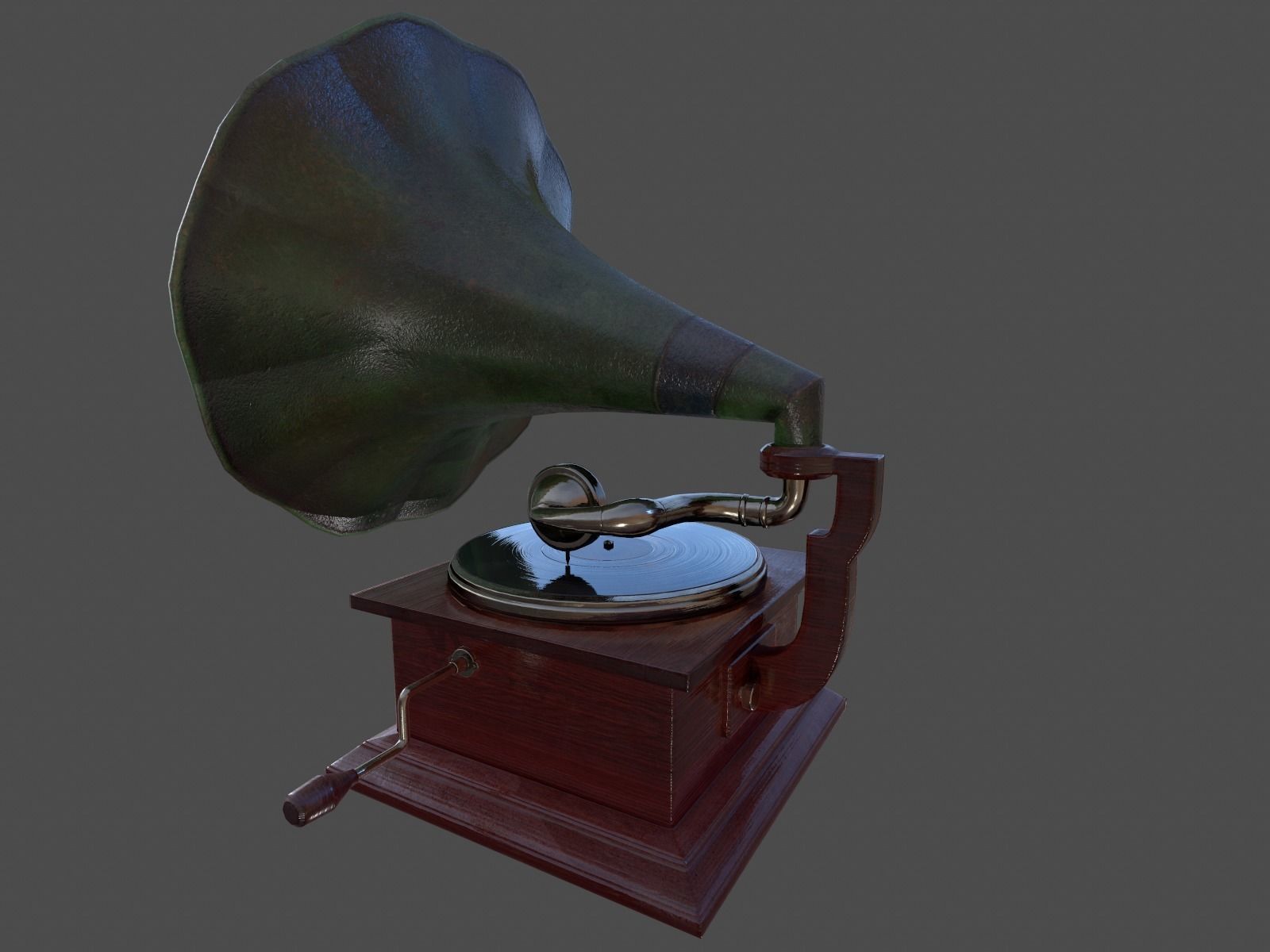 Phonograph - Low Poly Low-poly 3D model_13