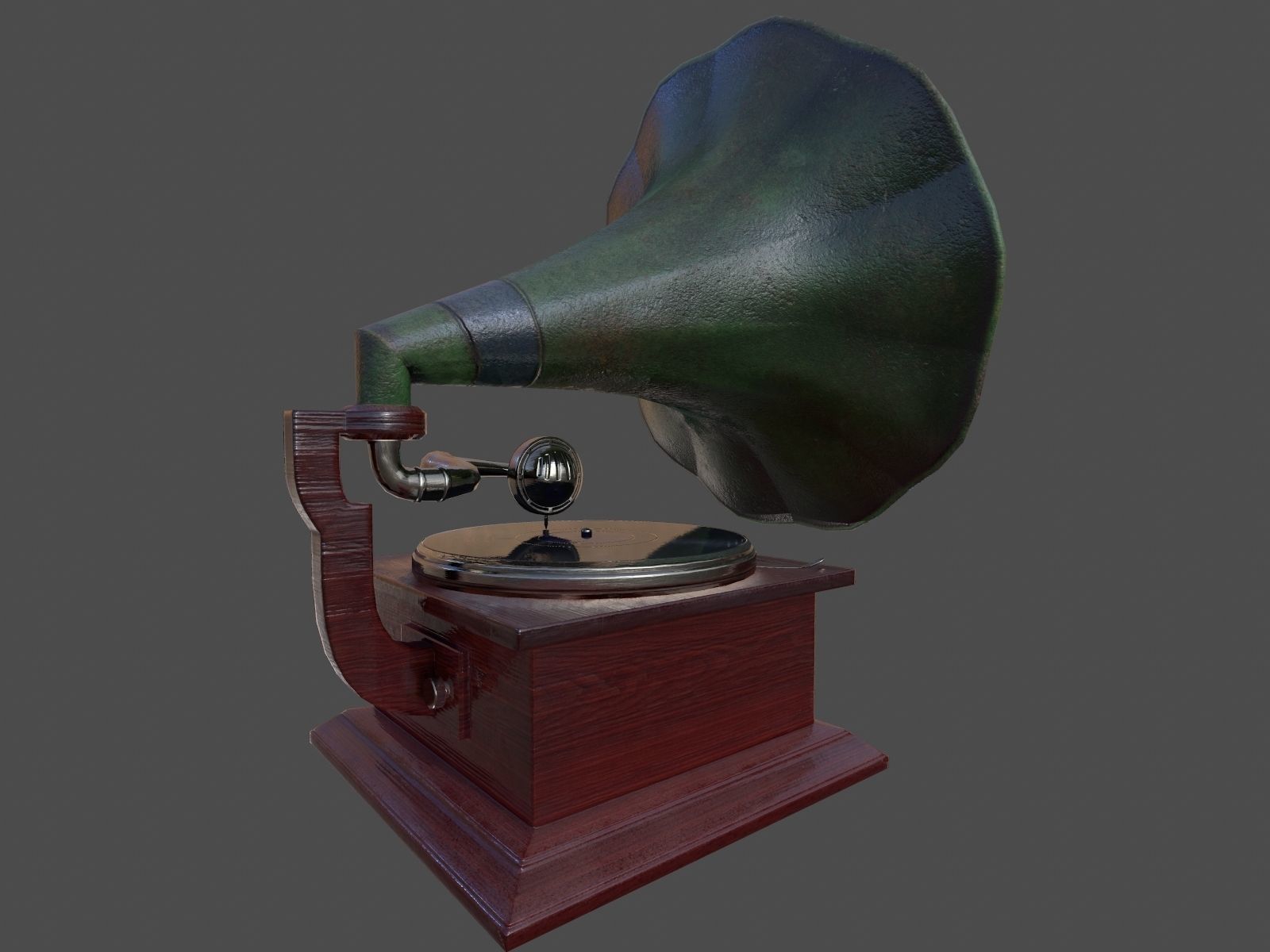 Phonograph - Low Poly Low-poly 3D model_16