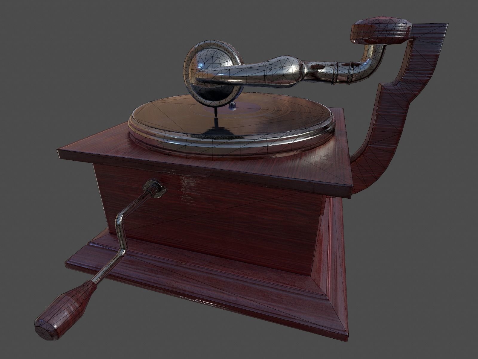 Phonograph - Low Poly Low-poly 3D model_21