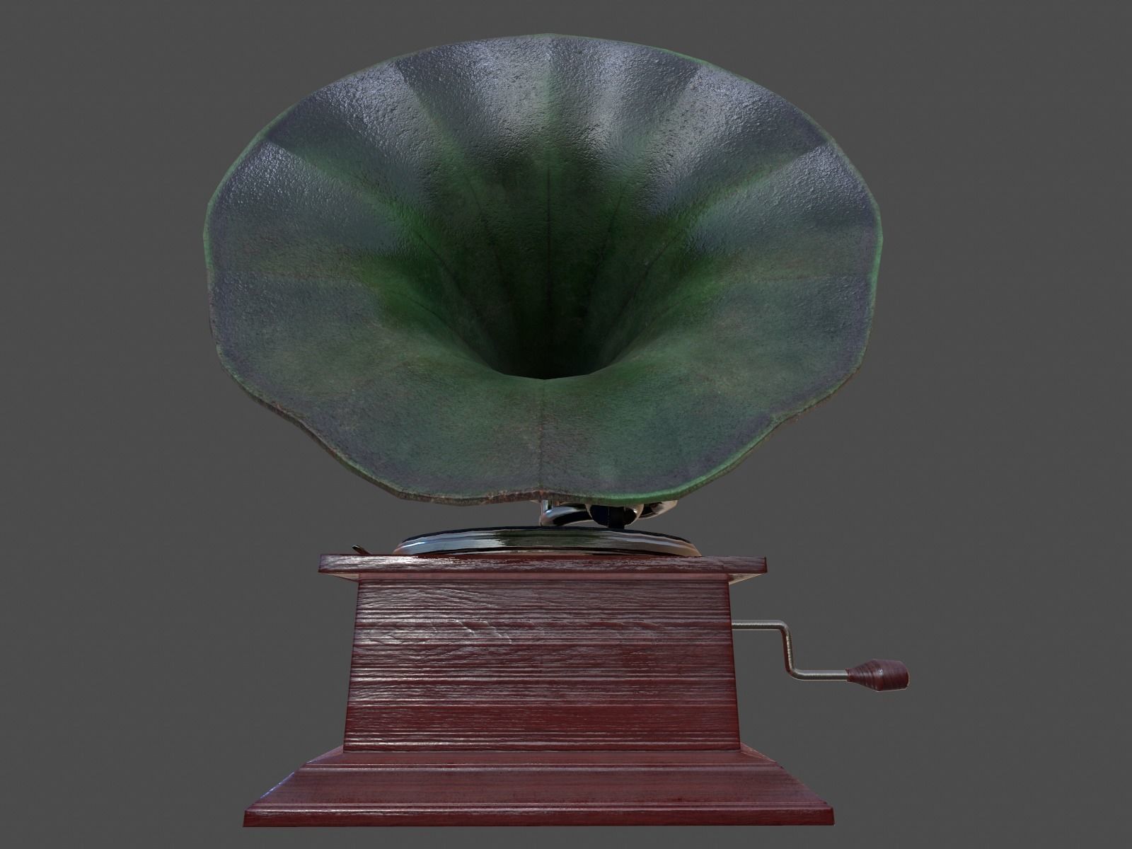 Phonograph - Low Poly Low-poly 3D model_1
