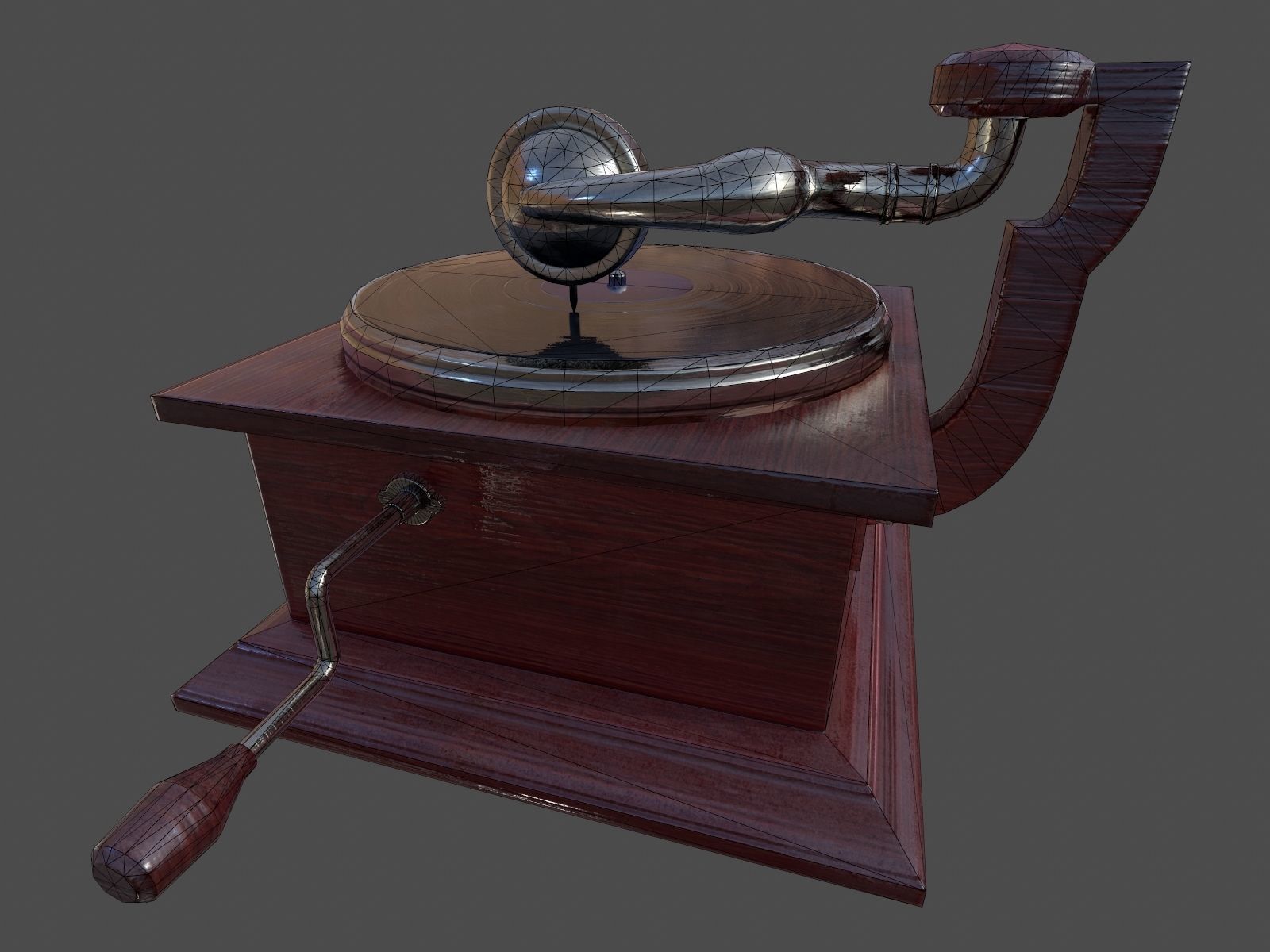 Phonograph - Low Poly Low-poly 3D model_20