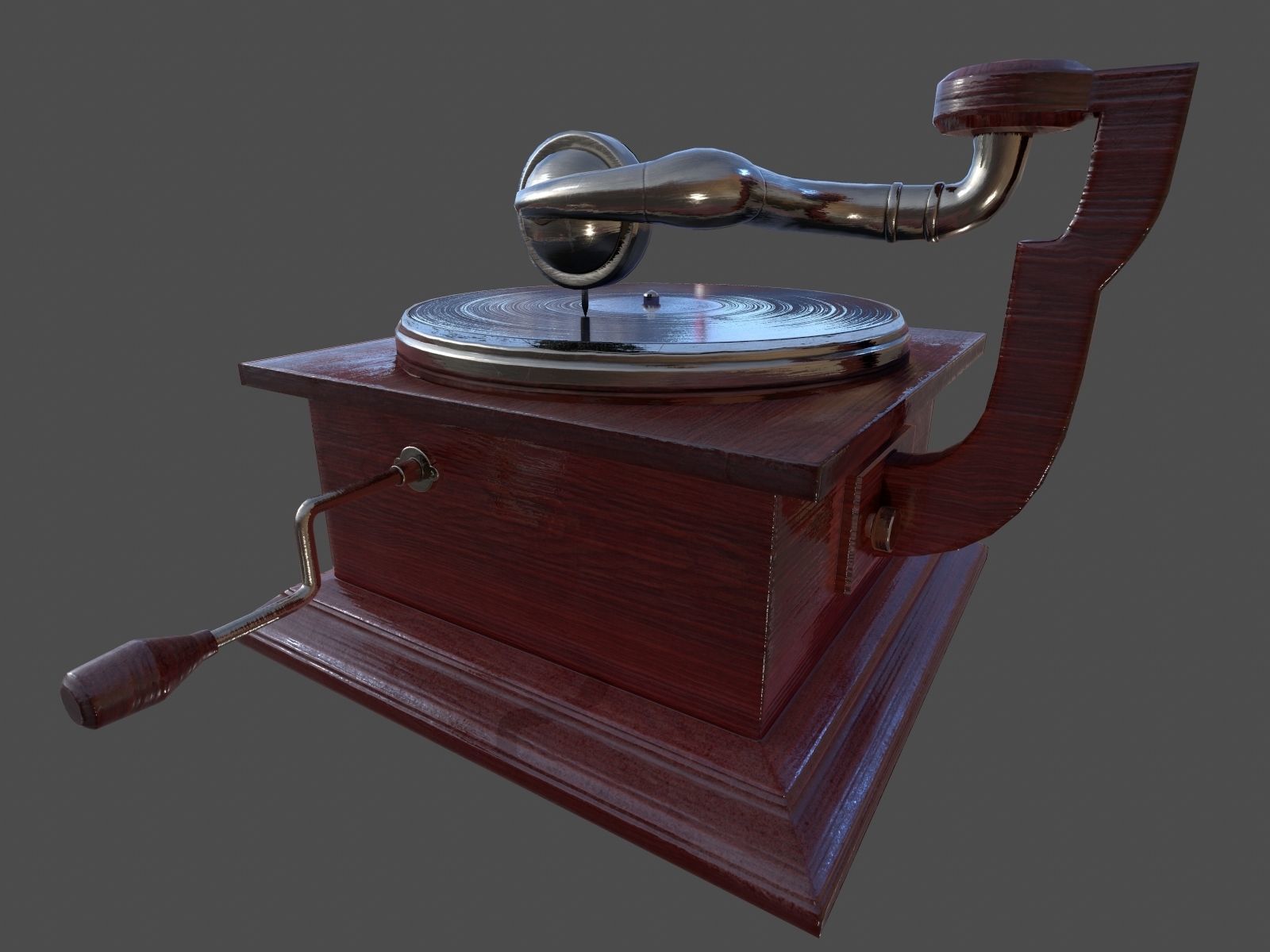 Phonograph - Low Poly Low-poly 3D model_28