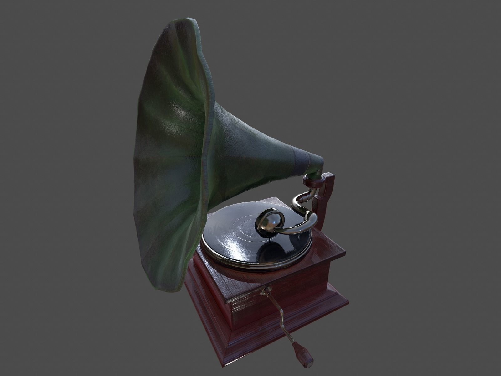 Phonograph - Low Poly Low-poly 3D model_15