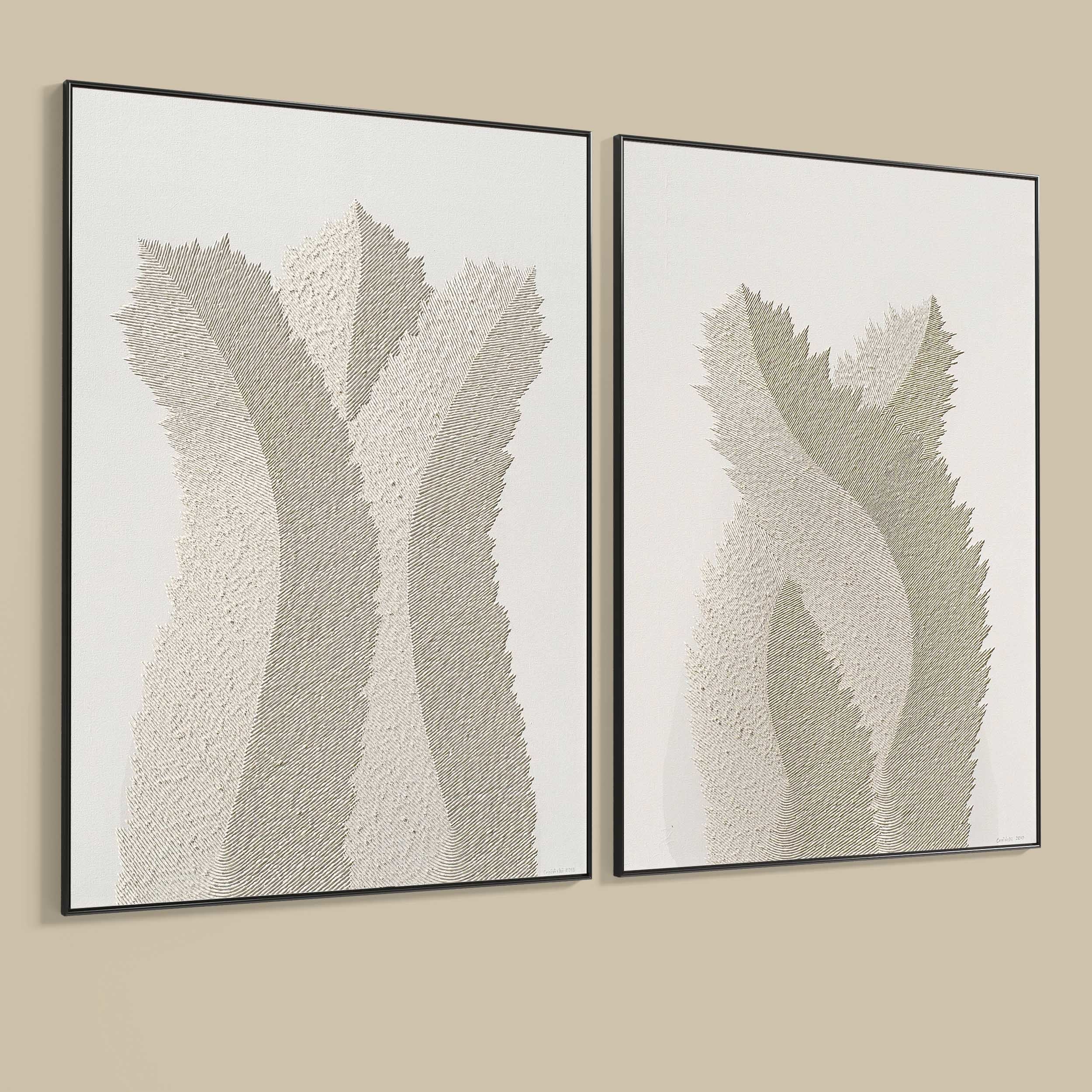 Plaster Two Photo Frame 292 Low-poly 3D model_5