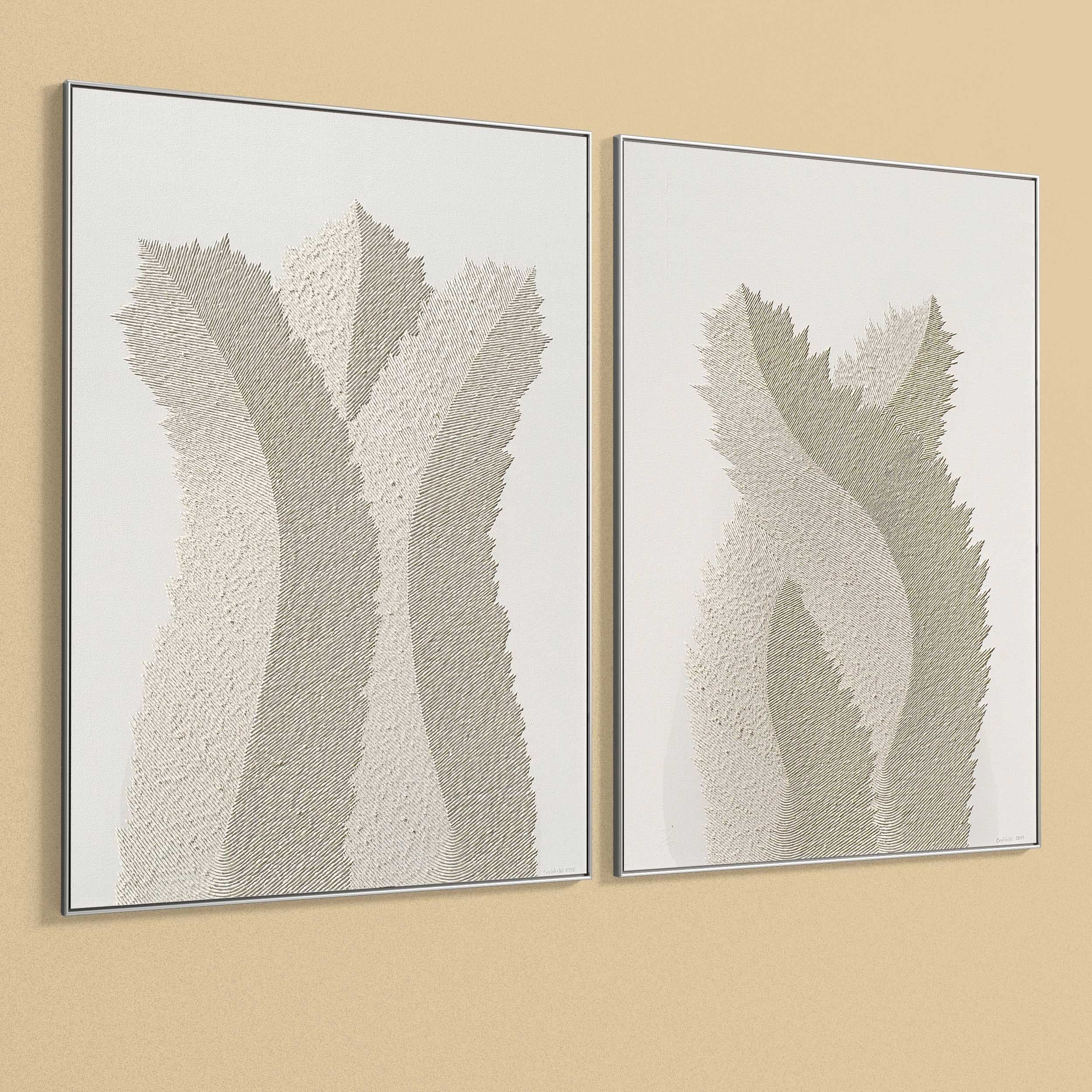 Plaster Two Photo Frame 292 Low-poly 3D model_4