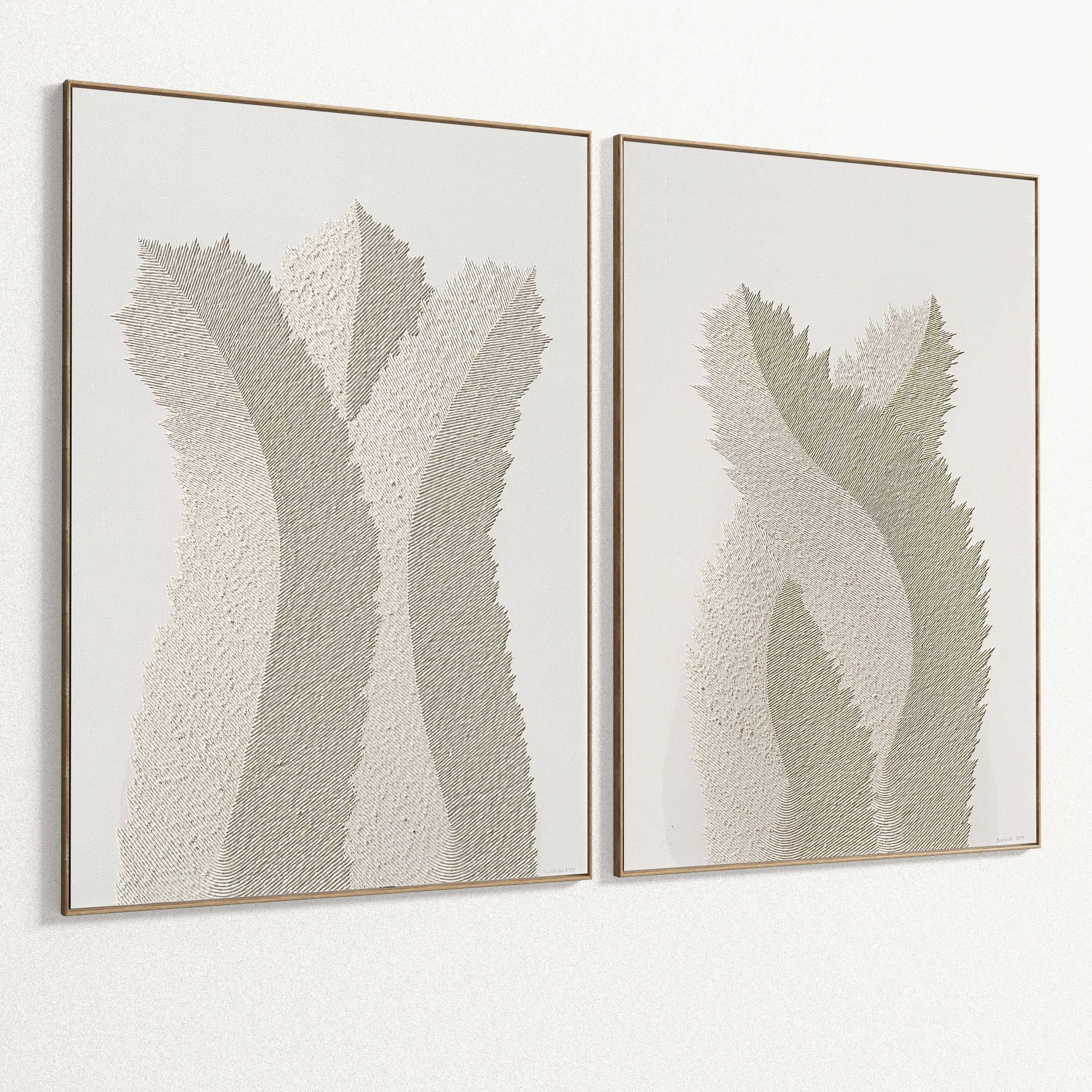 Plaster Two Photo Frame 292 Low-poly 3D model_3