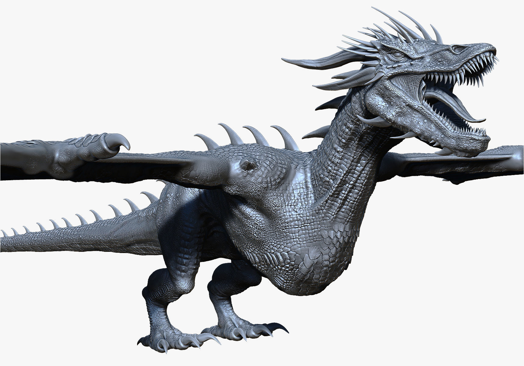 Dinosaur Wyvern Type Dragon Sculpt Project 3D model_8