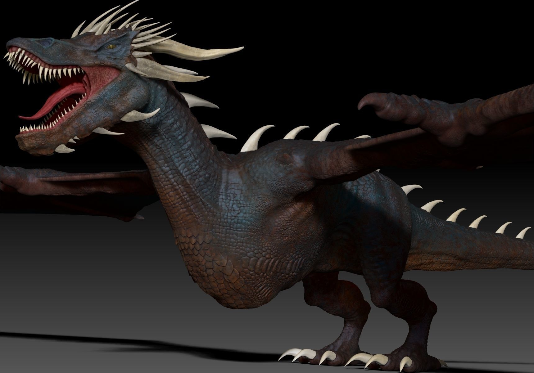 Dinosaur Wyvern Type Dragon Sculpt Project 3D model_23
