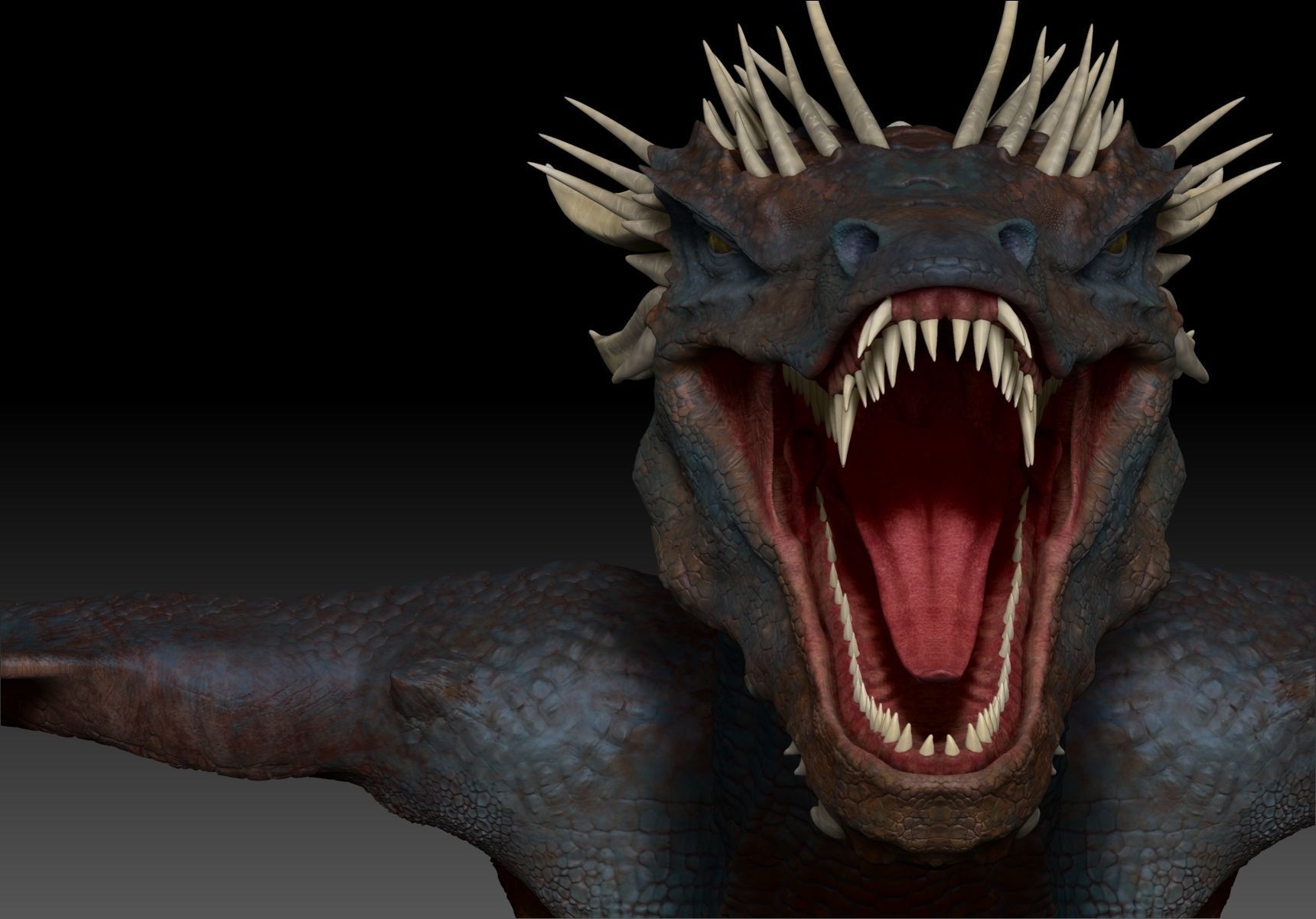 Dinosaur Wyvern Type Dragon Sculpt Project 3D model_11