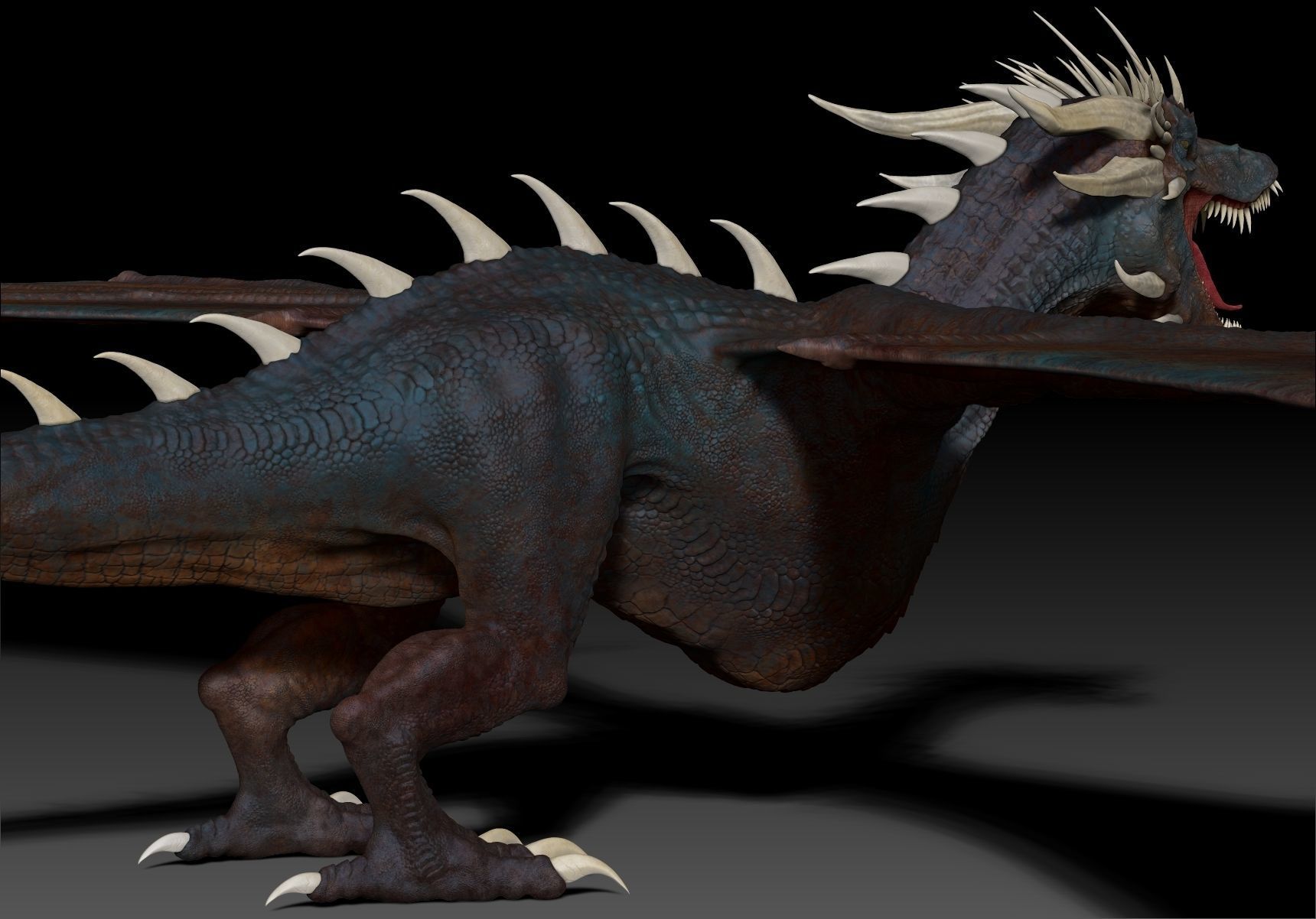 Dinosaur Wyvern Type Dragon Sculpt Project 3D model_15