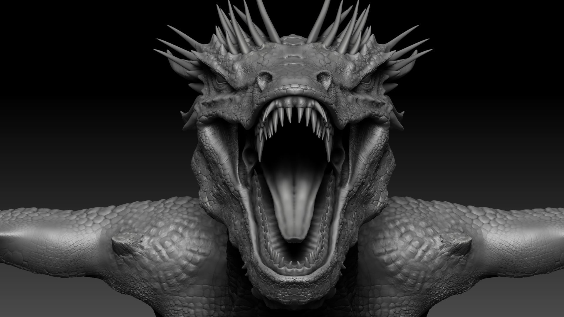 Dinosaur Wyvern Type Dragon Sculpt Project 3D model_6