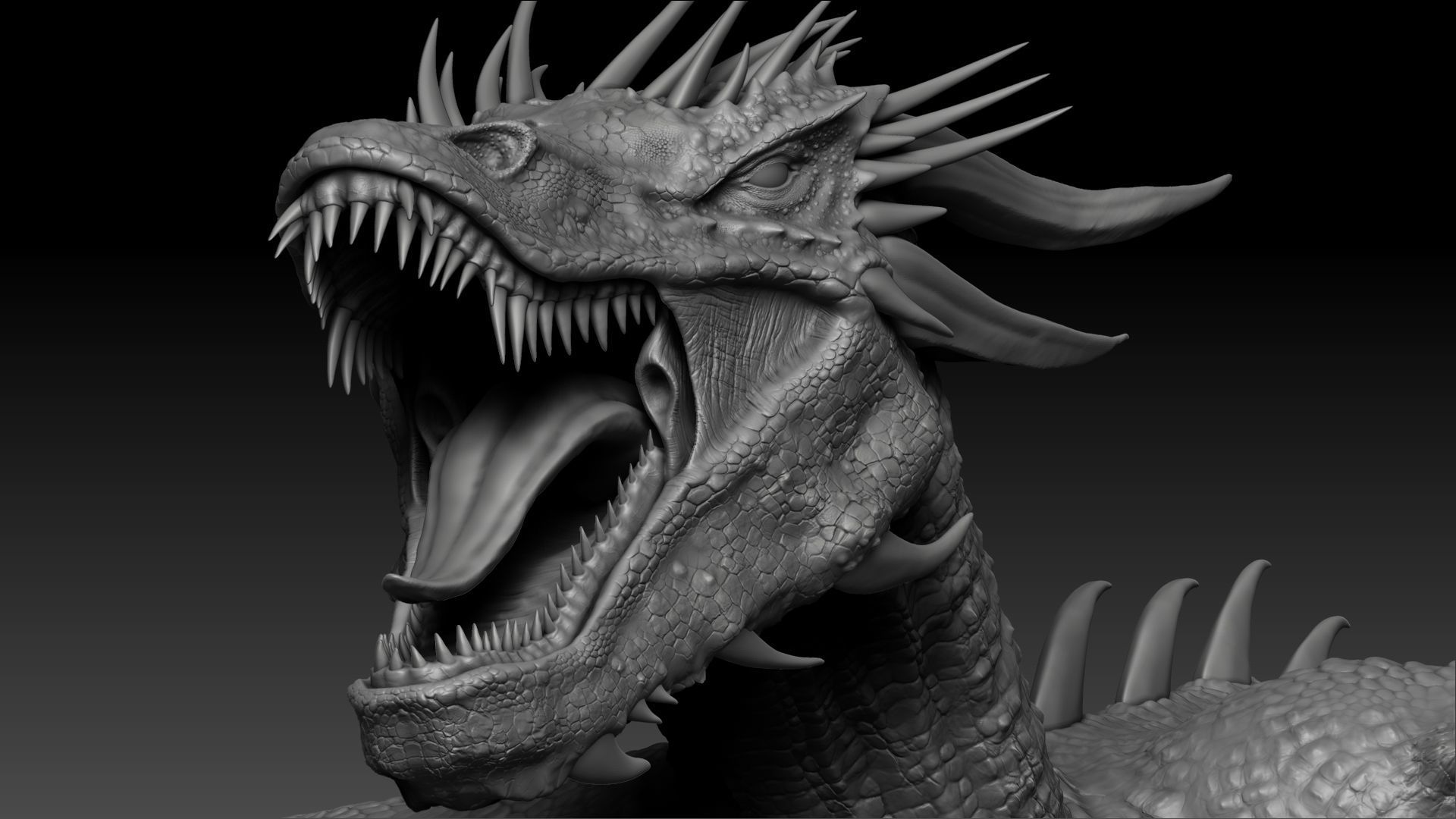 Dinosaur Wyvern Type Dragon Sculpt Project 3D model_4