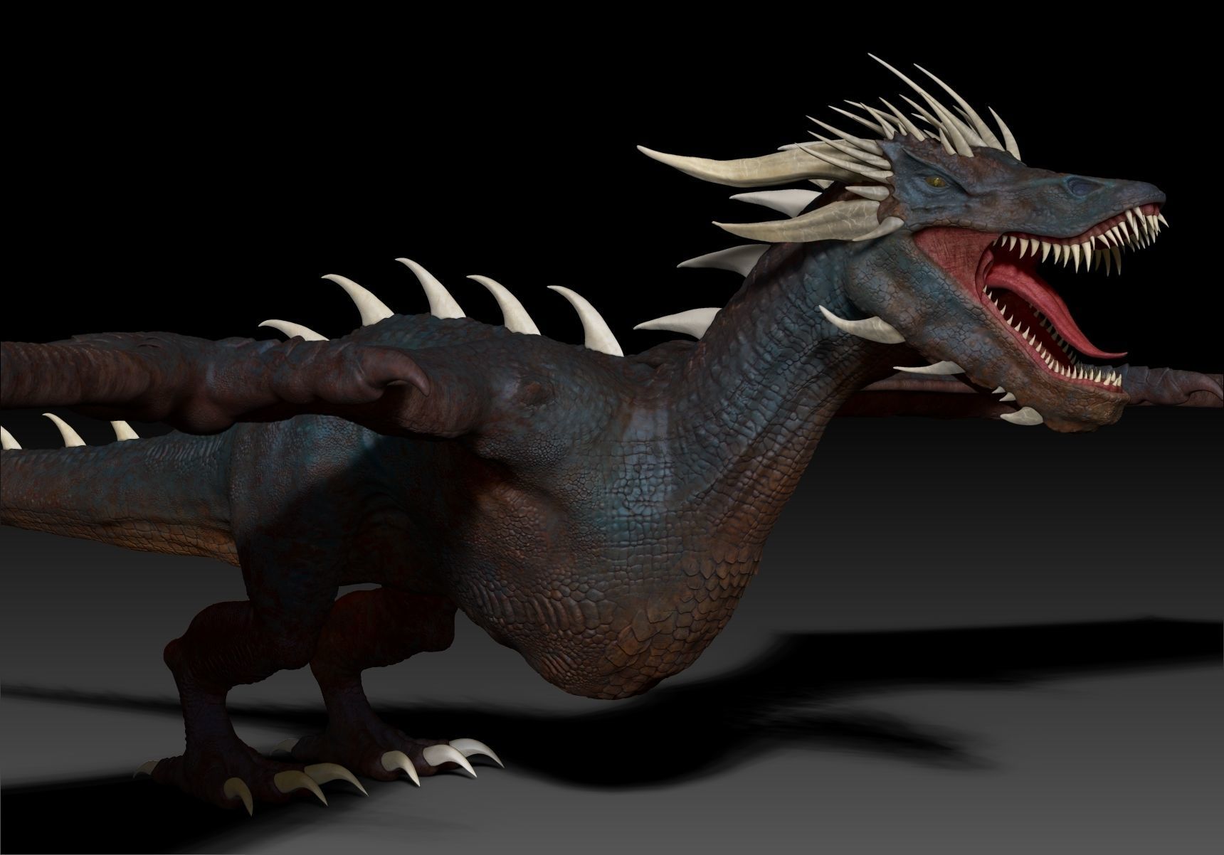 Dinosaur Wyvern Type Dragon Sculpt Project 3D model_10