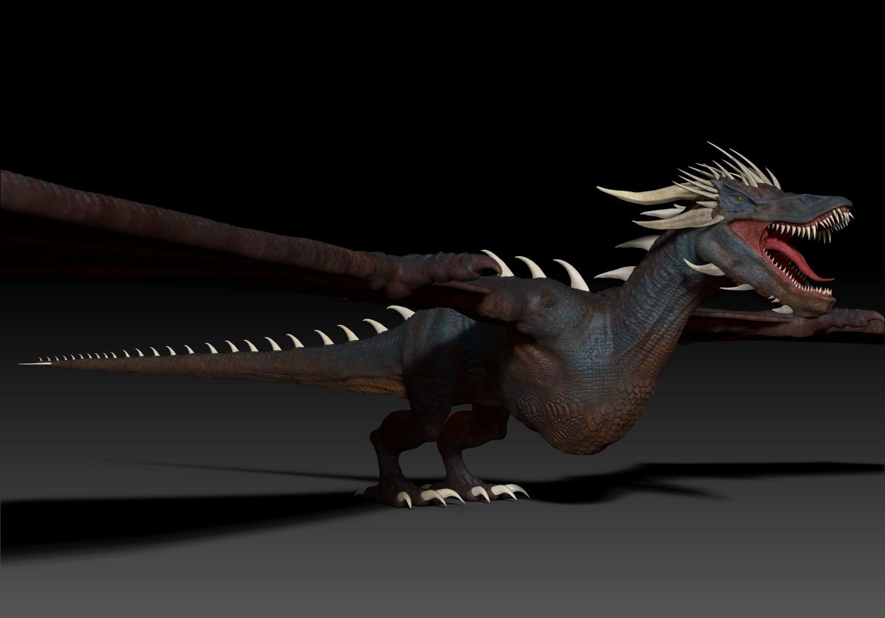 Dinosaur Wyvern Type Dragon Sculpt Project 3D model_14