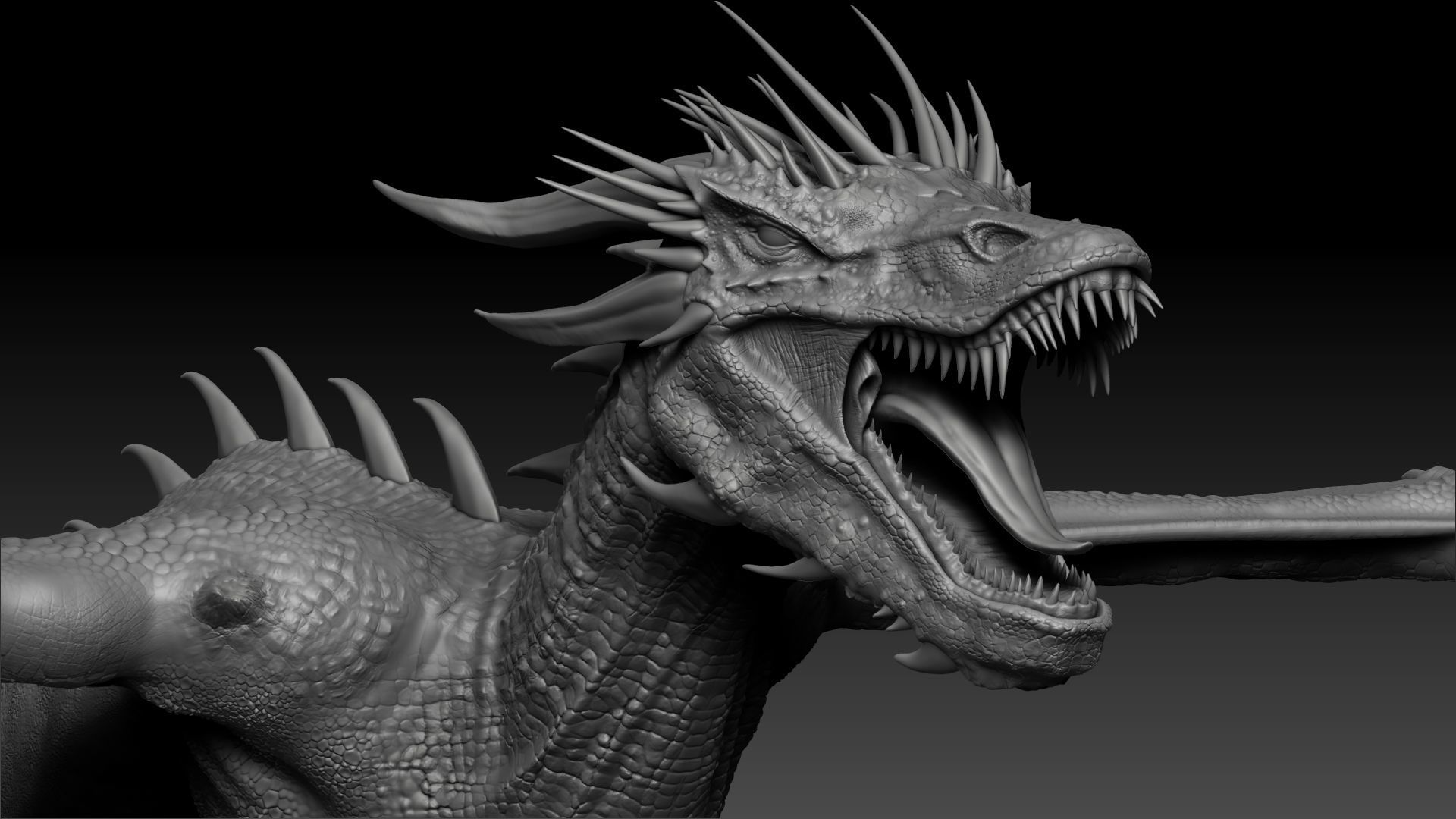 Dinosaur Wyvern Type Dragon Sculpt Project 3D model_3