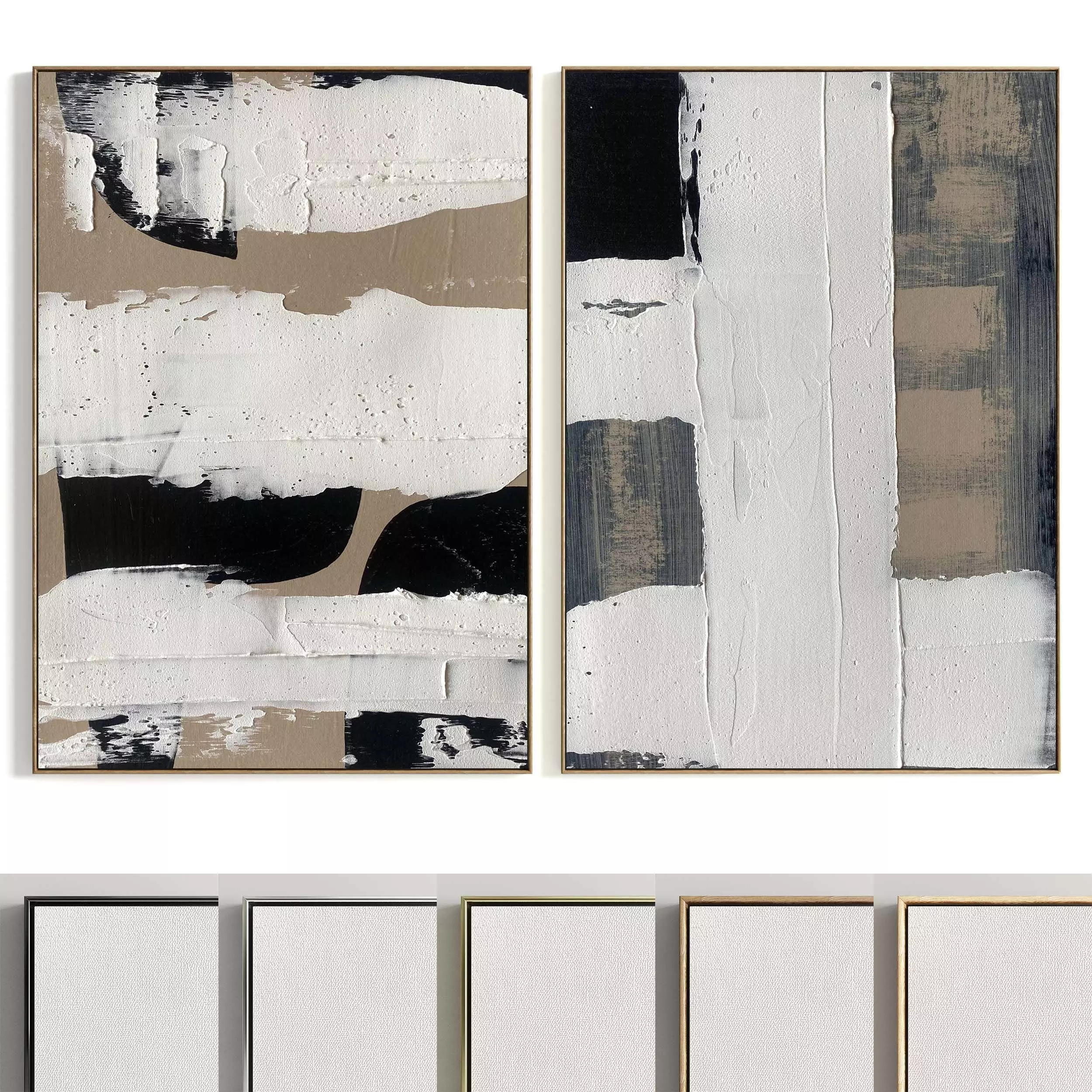 Plaster Two Photo Frame 297 Low-poly 3D model_0