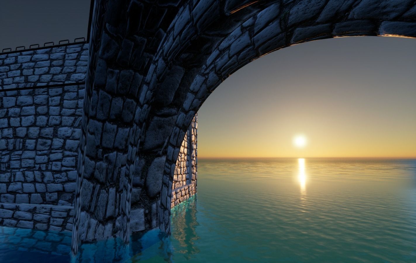 Medieval Bridge 3D model_5