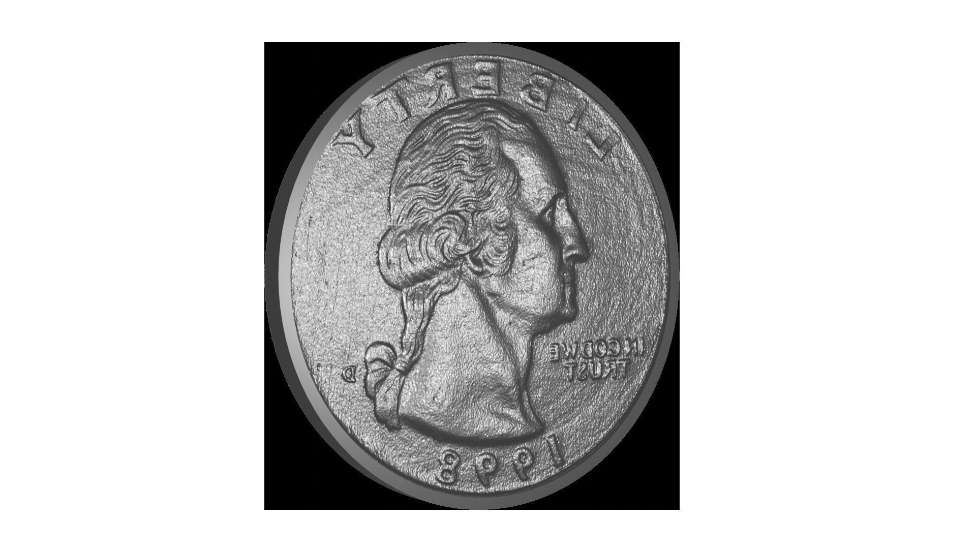 Quarter Dollar 3D Scanned 3D model_5